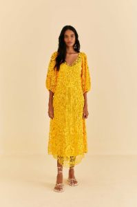 Yellow Guipure Midi Dress sold by FARM Rio
