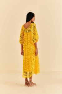 Yellow Guipure Midi Dress sold by FARM Rio