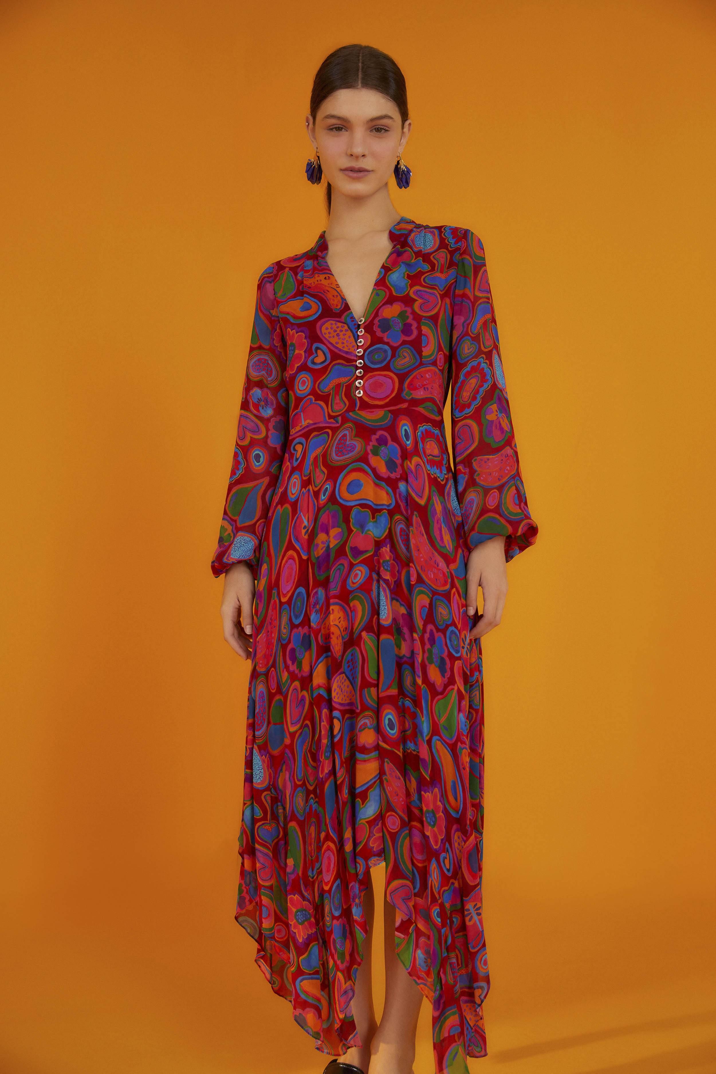 Red Lisa Sheer Midi Dress sold by FARM Rio