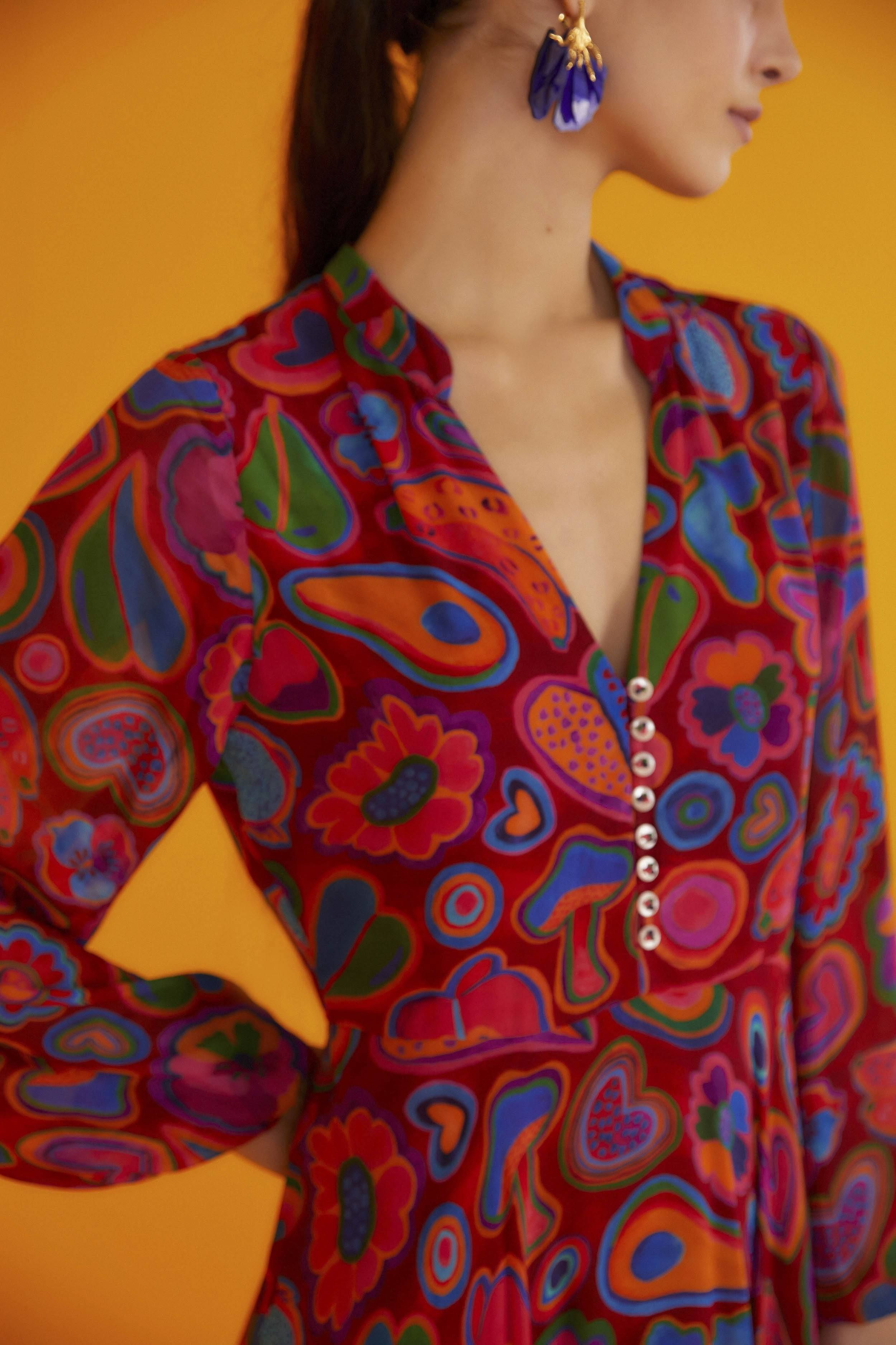 Red Lisa Sheer Midi Dress sold by FARM Rio product image thumbnail 3