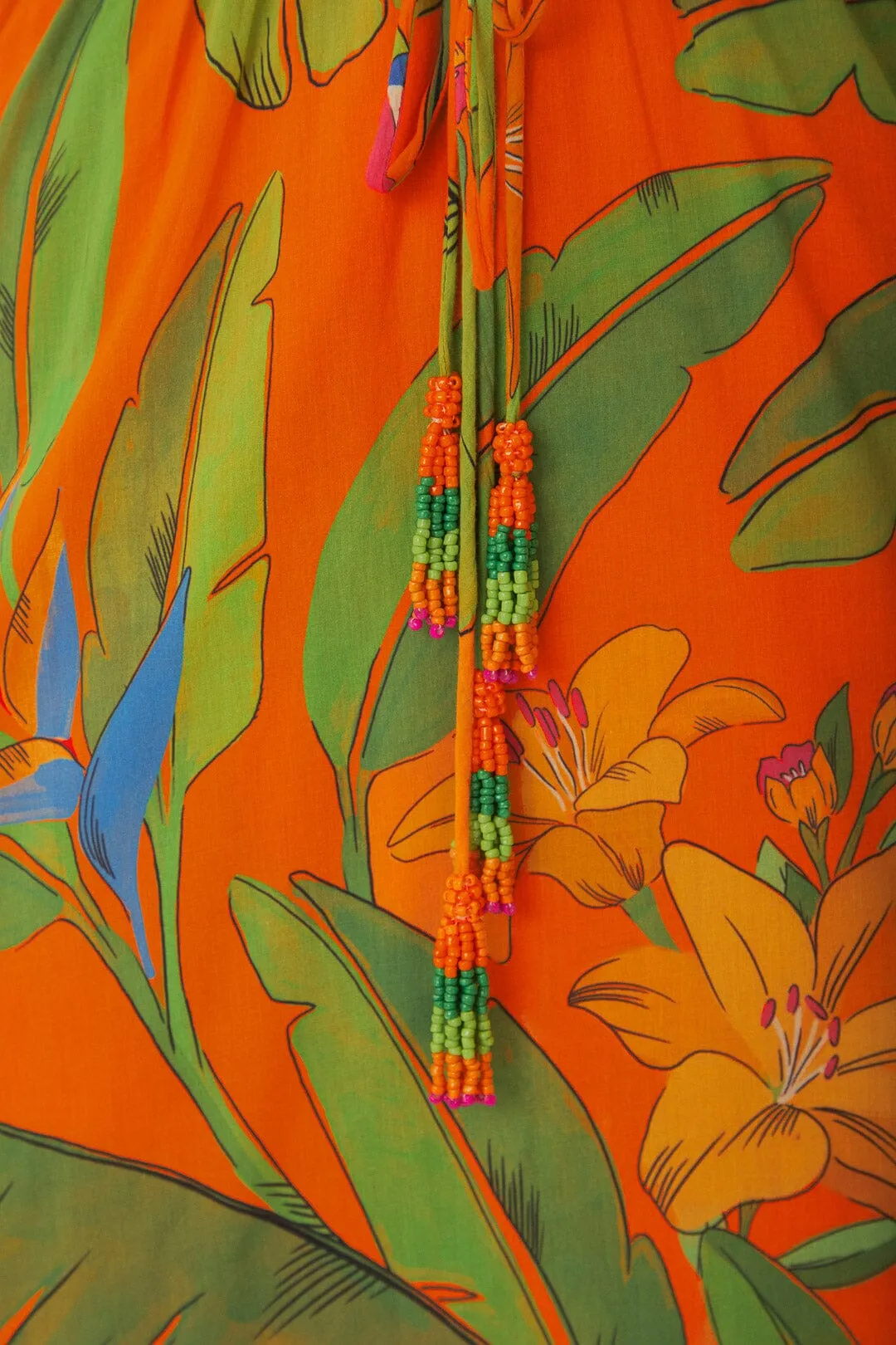 Orange Fresh Macaws Midi Dress sold by FARM Rio product image thumbnail 4