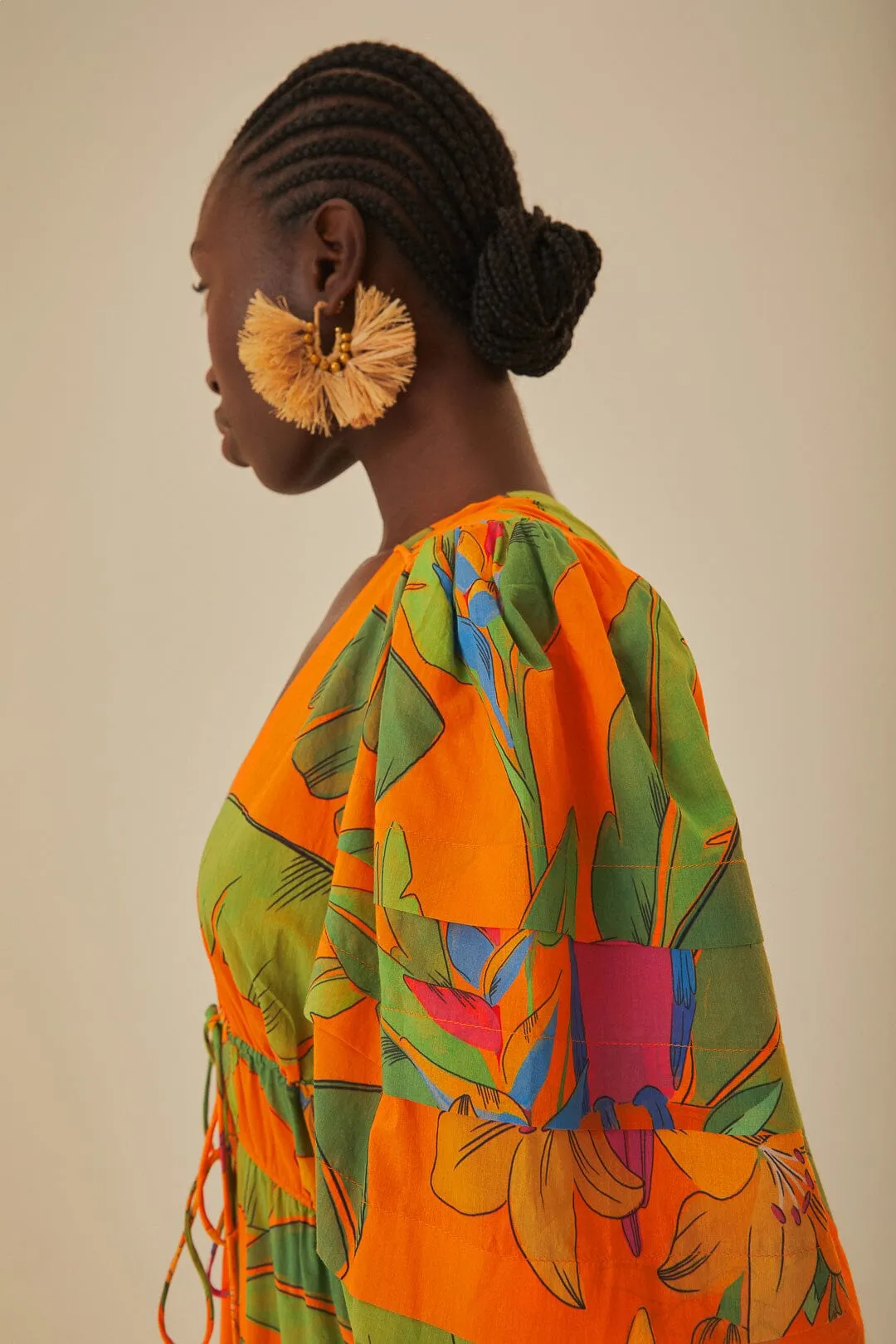 Orange Fresh Macaws Midi Dress sold by FARM Rio product image thumbnail 3