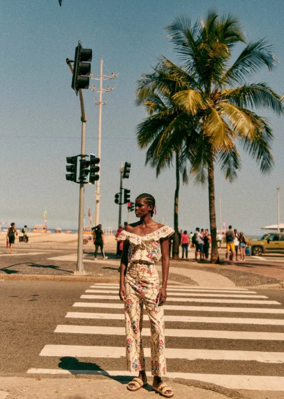 Romantic Garden Tiago Crop Pants sold by FARM Rio