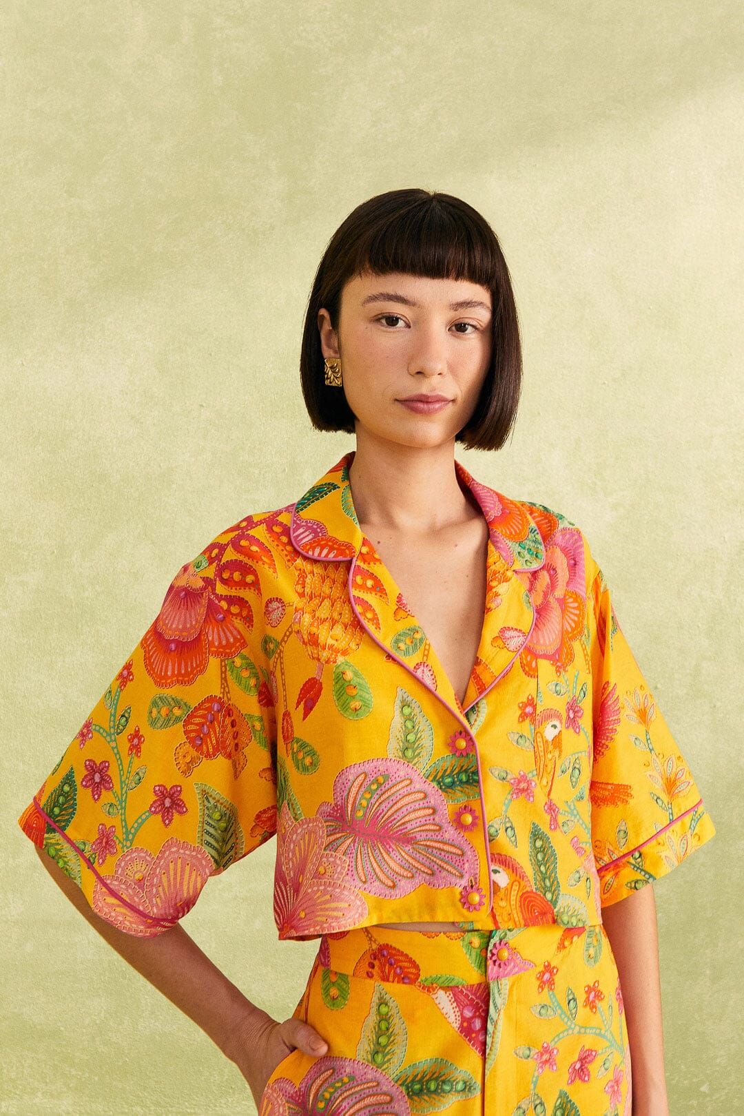Yellow Macaw Bloom Shirt sold by FARM Rio