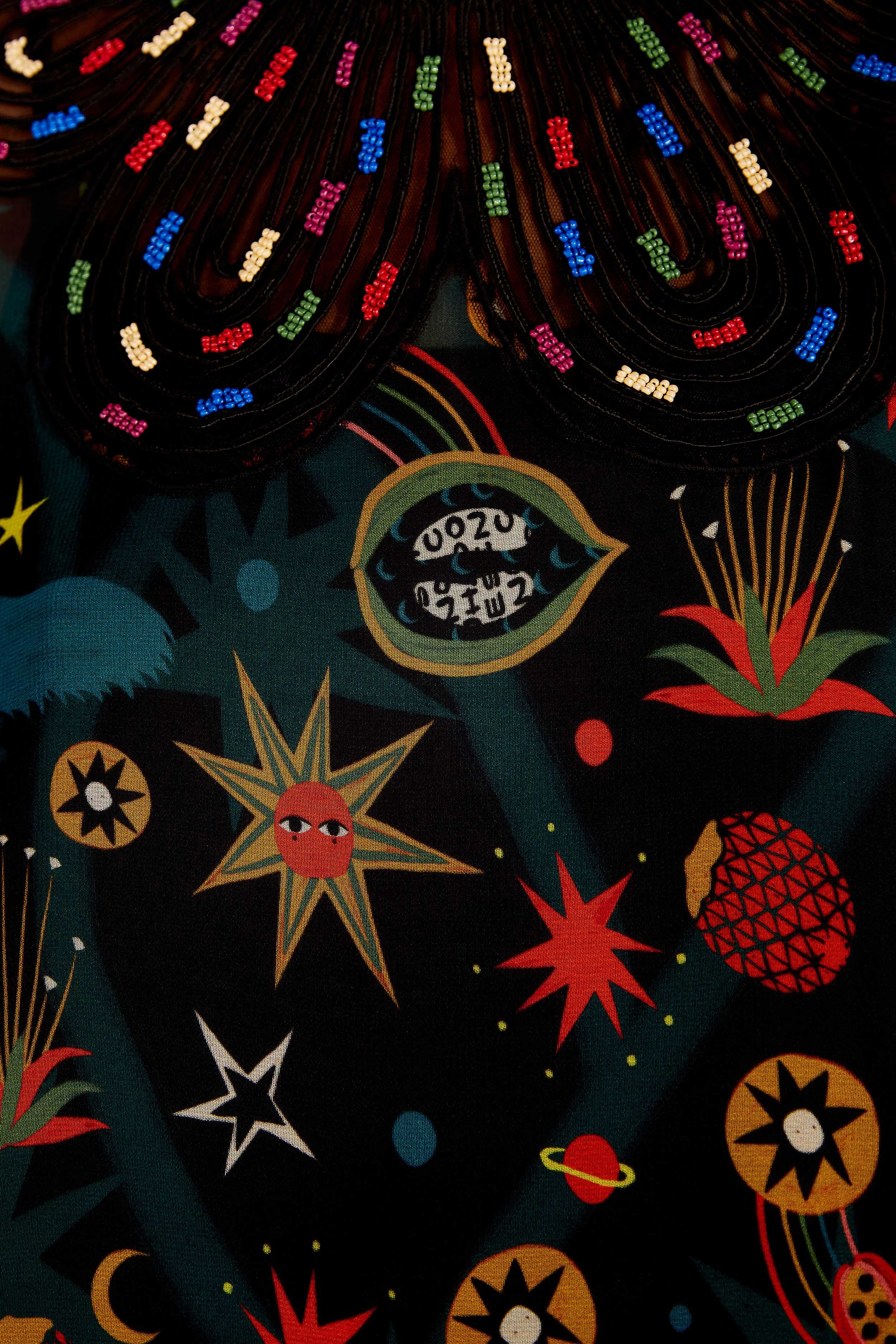 Black Cerrado Sky Embroidered Blouse sold by FARM Rio product image thumbnail 5