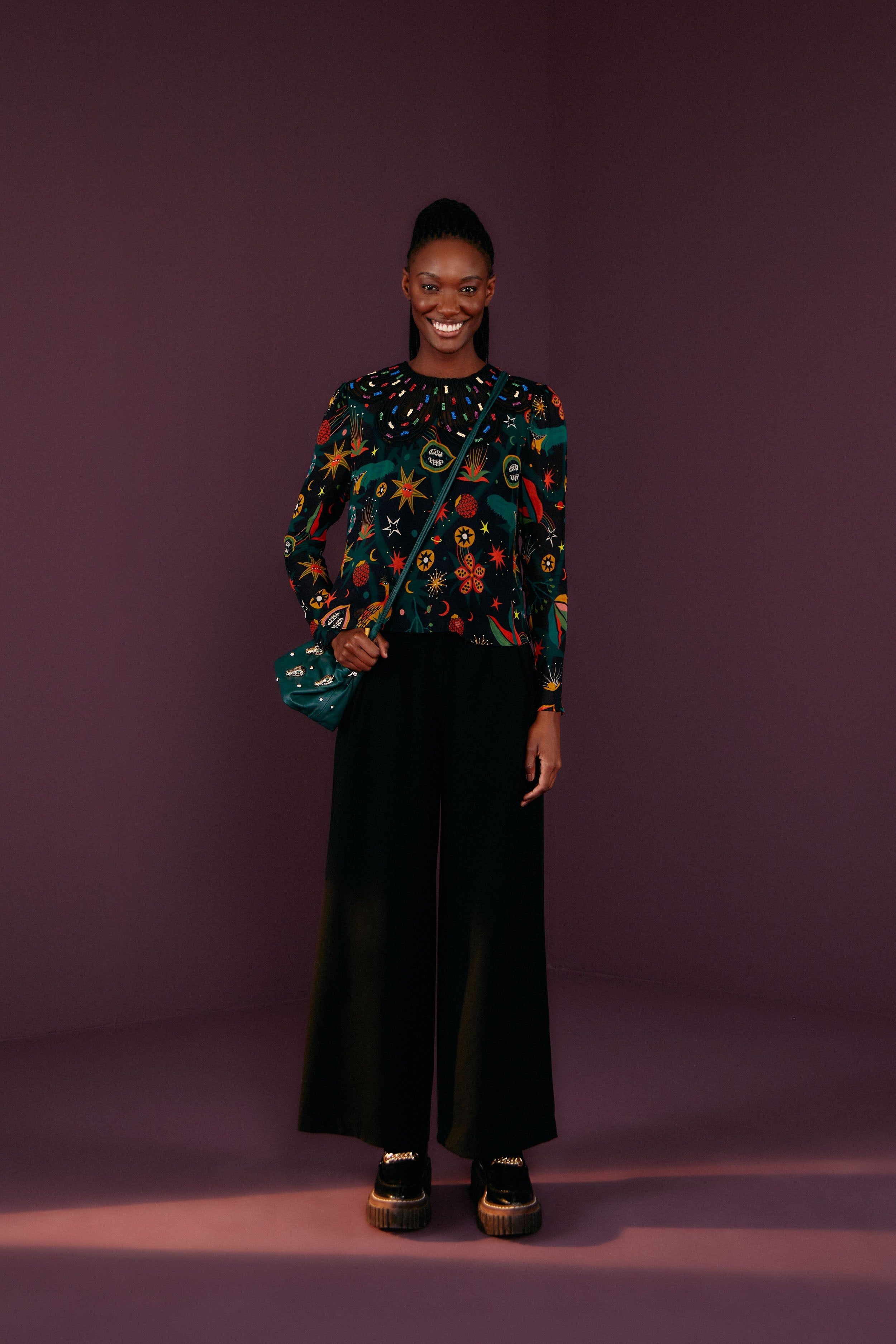 Black Cerrado Sky Embroidered Blouse sold by FARM Rio product image thumbnail 4