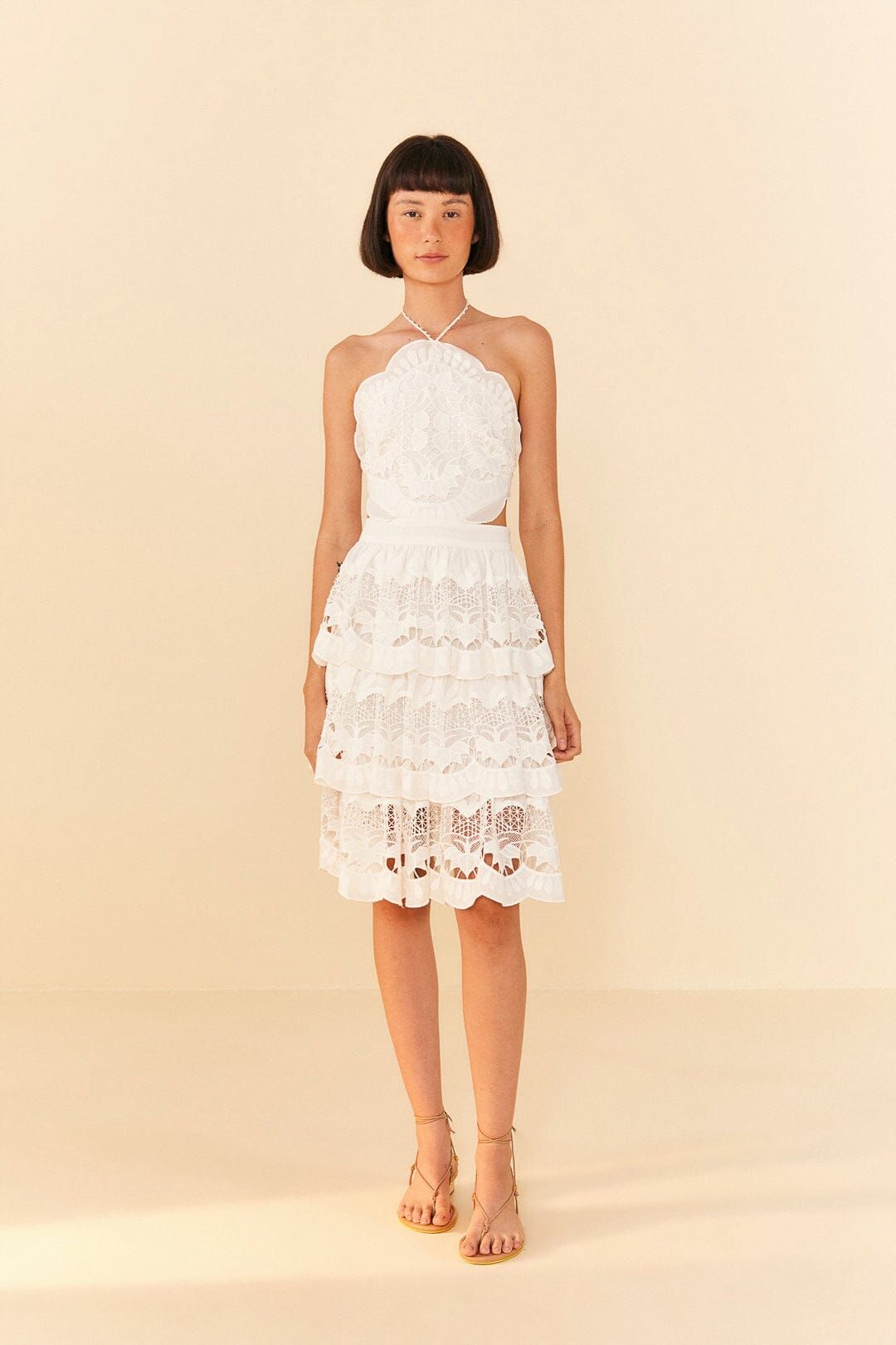 White Richelieu Midi Dress sold by FARM Rio