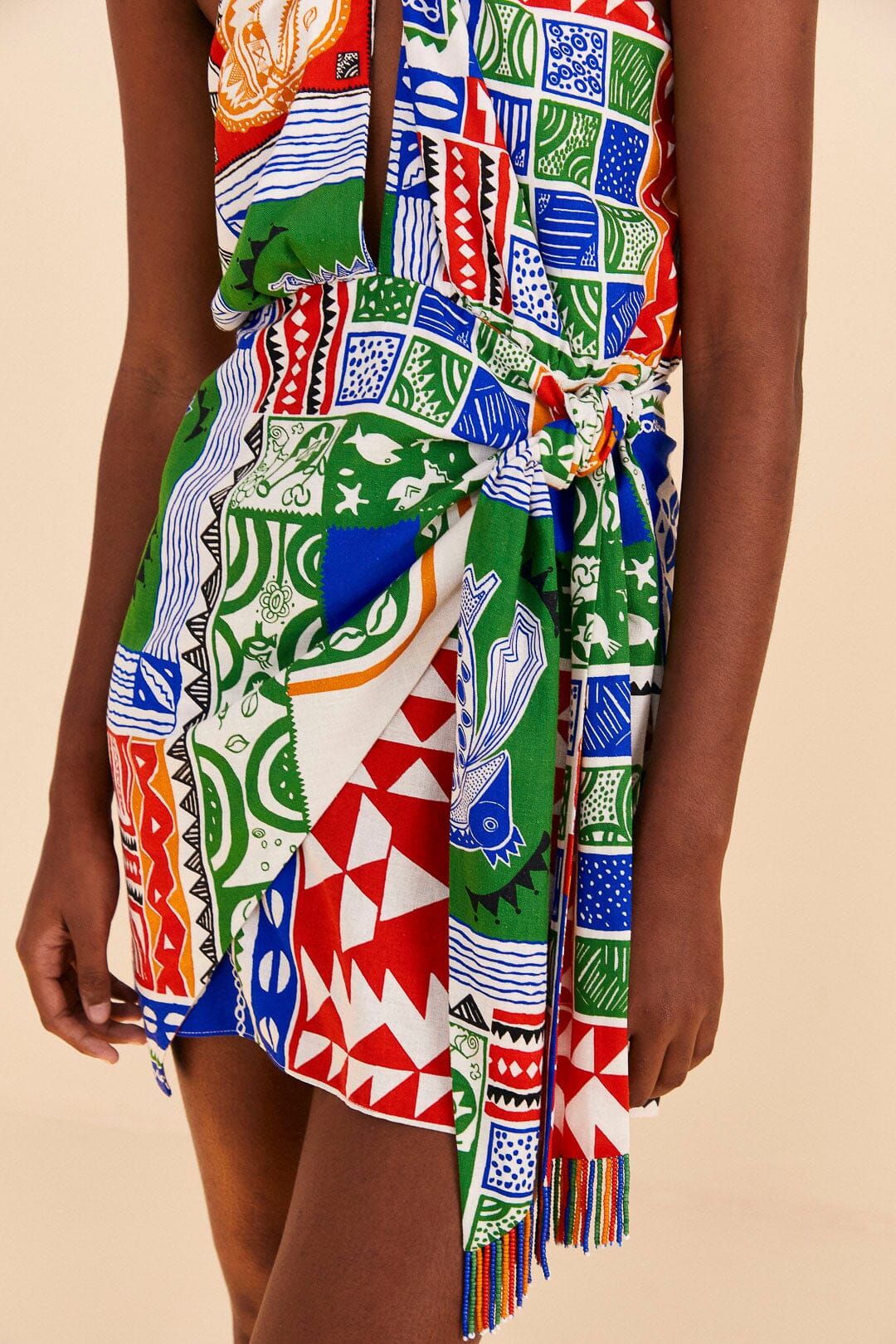 Off-White Pitta Colors Mini Dress sold by FARM Rio product image thumbnail 3