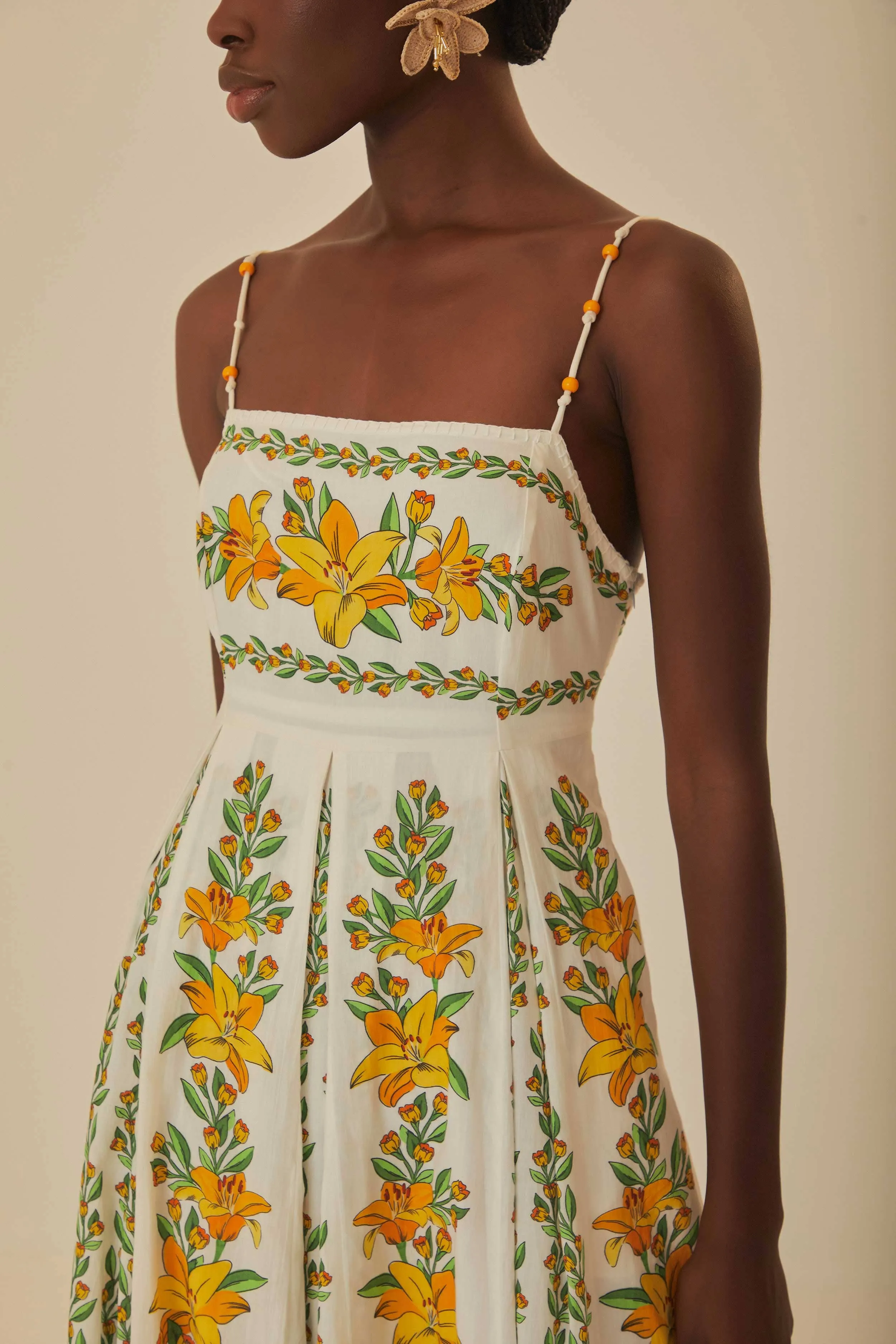 Off-White Tropical Lightness Sleeveless Maxi Dress sold by FARM Rio product image thumbnail 3