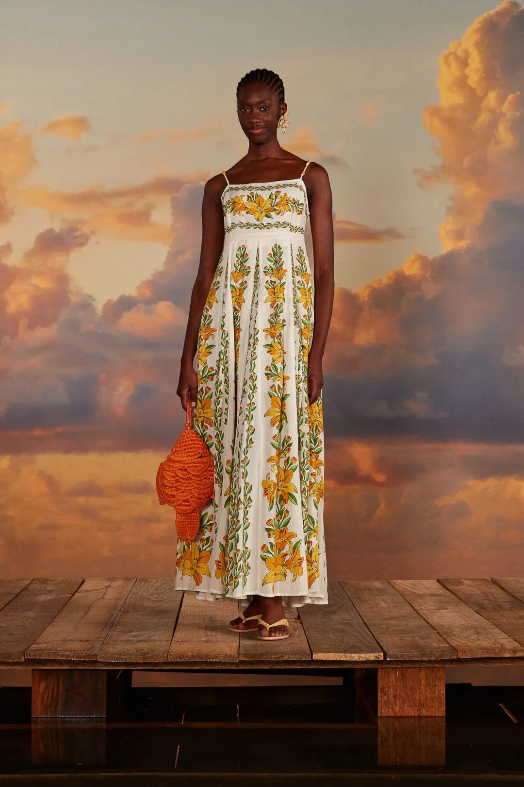 Off-White Tropical Lightness Sleeveless Maxi Dress sold by FARM Rio