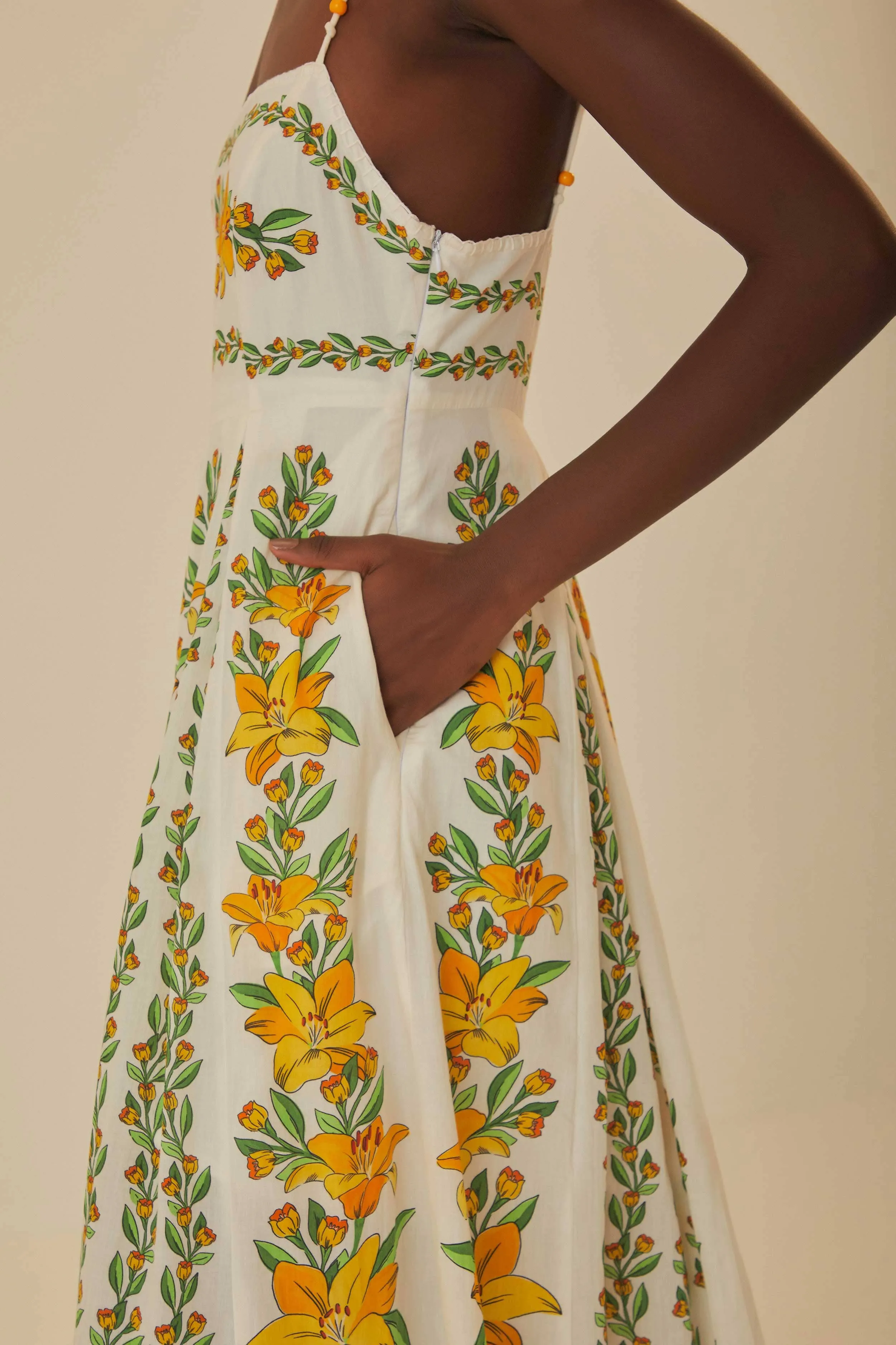 Off-White Tropical Lightness Sleeveless Maxi Dress sold by FARM Rio product image thumbnail 5