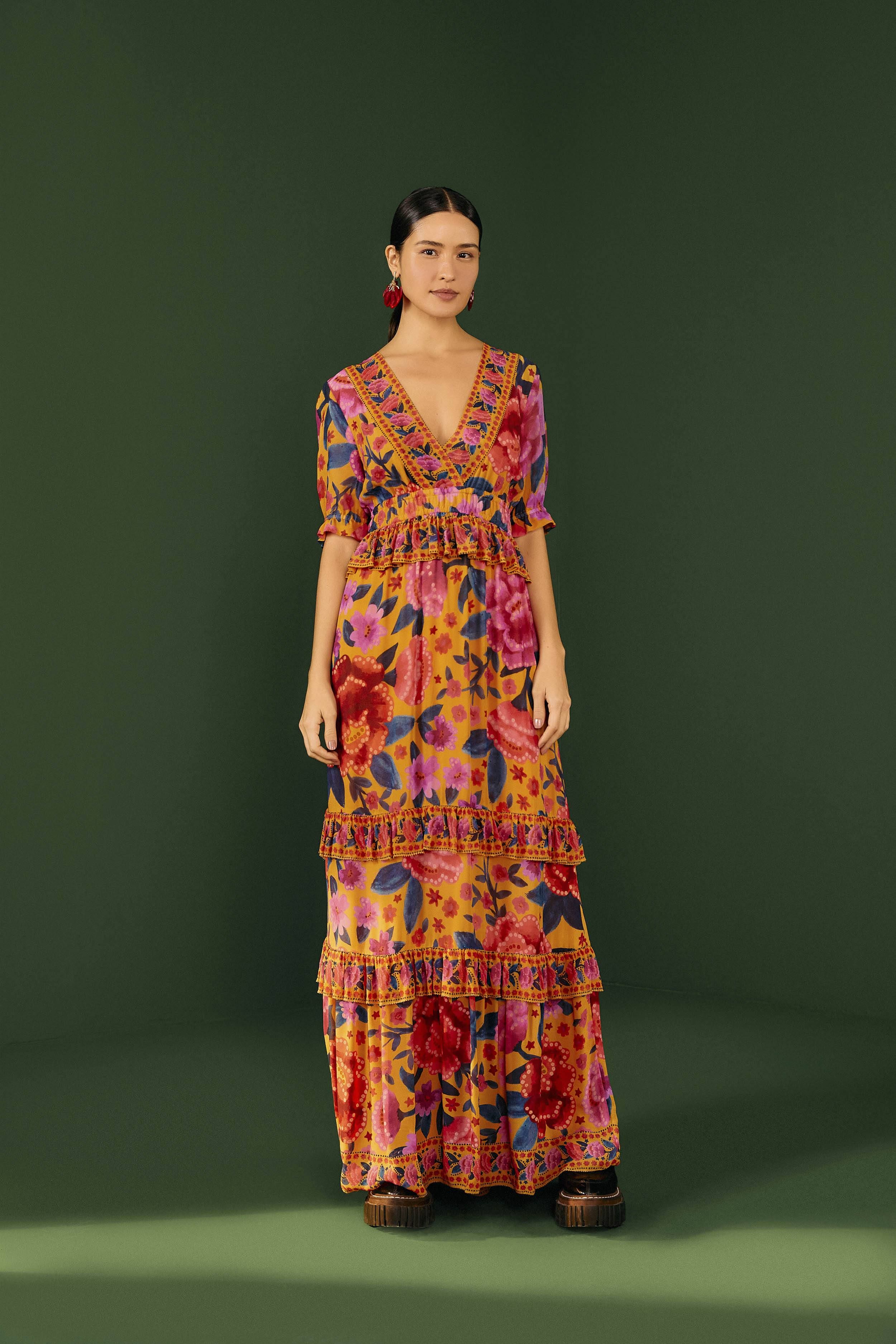Yellow Floral Dream Maxi Dress sold by FARM Rio product image thumbnail 2