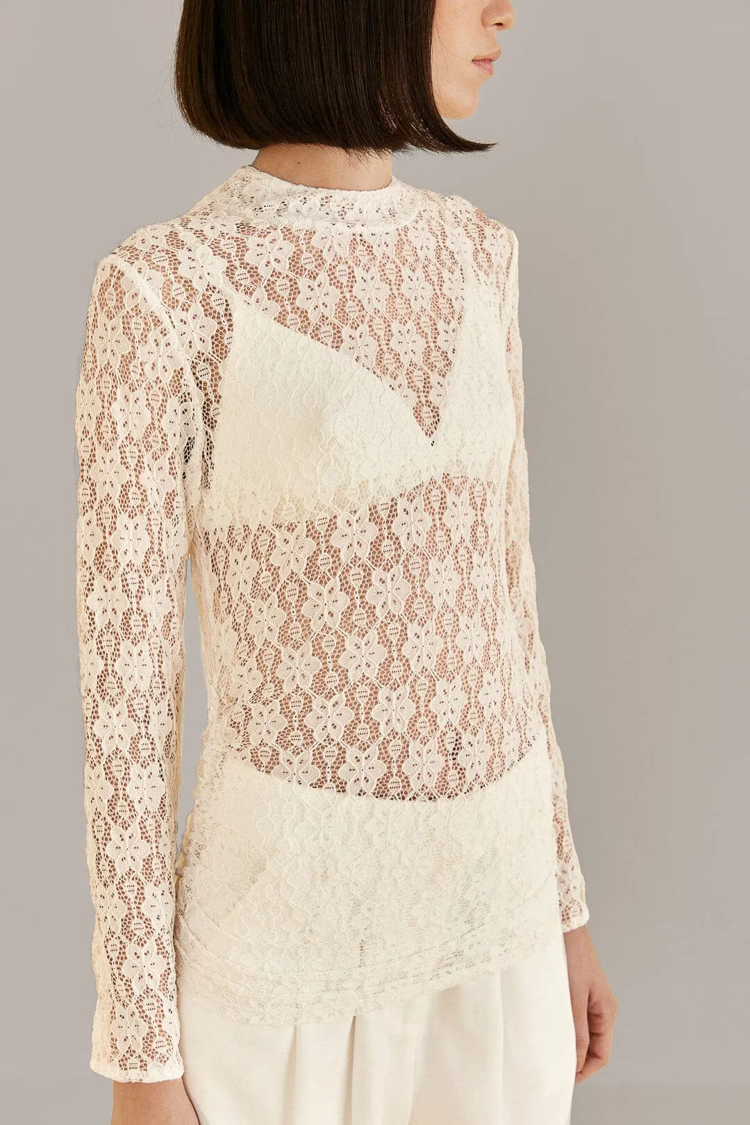 White Lace Long Sleeve Blouse sold by FARM Rio product image thumbnail 2