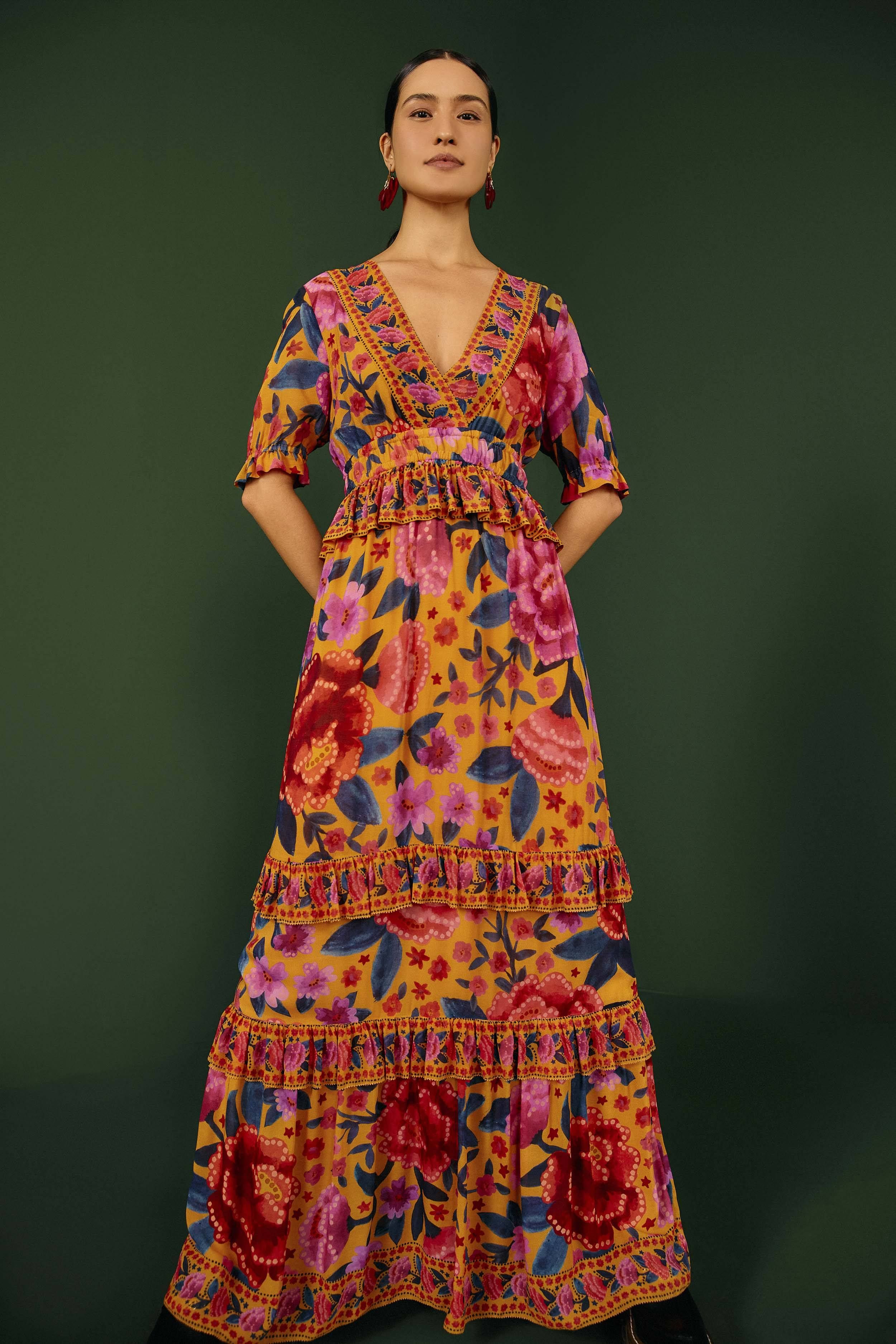 Yellow Floral Dream Maxi Dress sold by FARM Rio