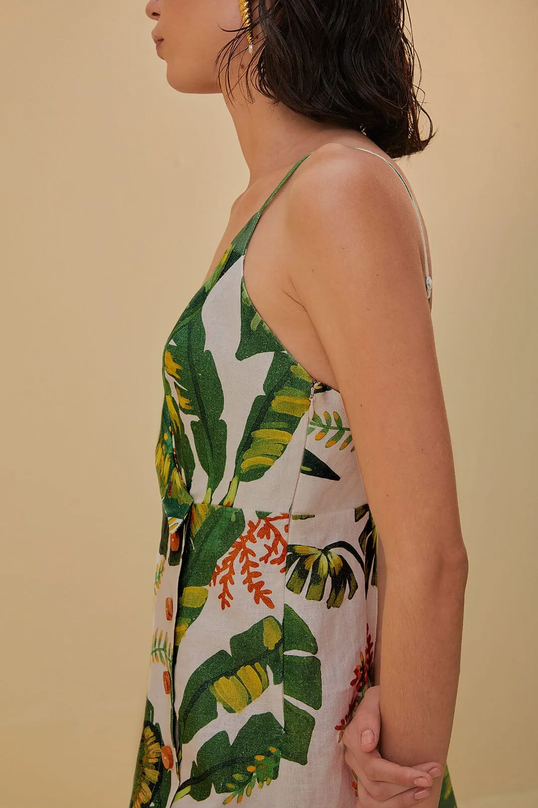 Tropical Forest Off-White Mini Dress sold by FARM Rio product image thumbnail 4