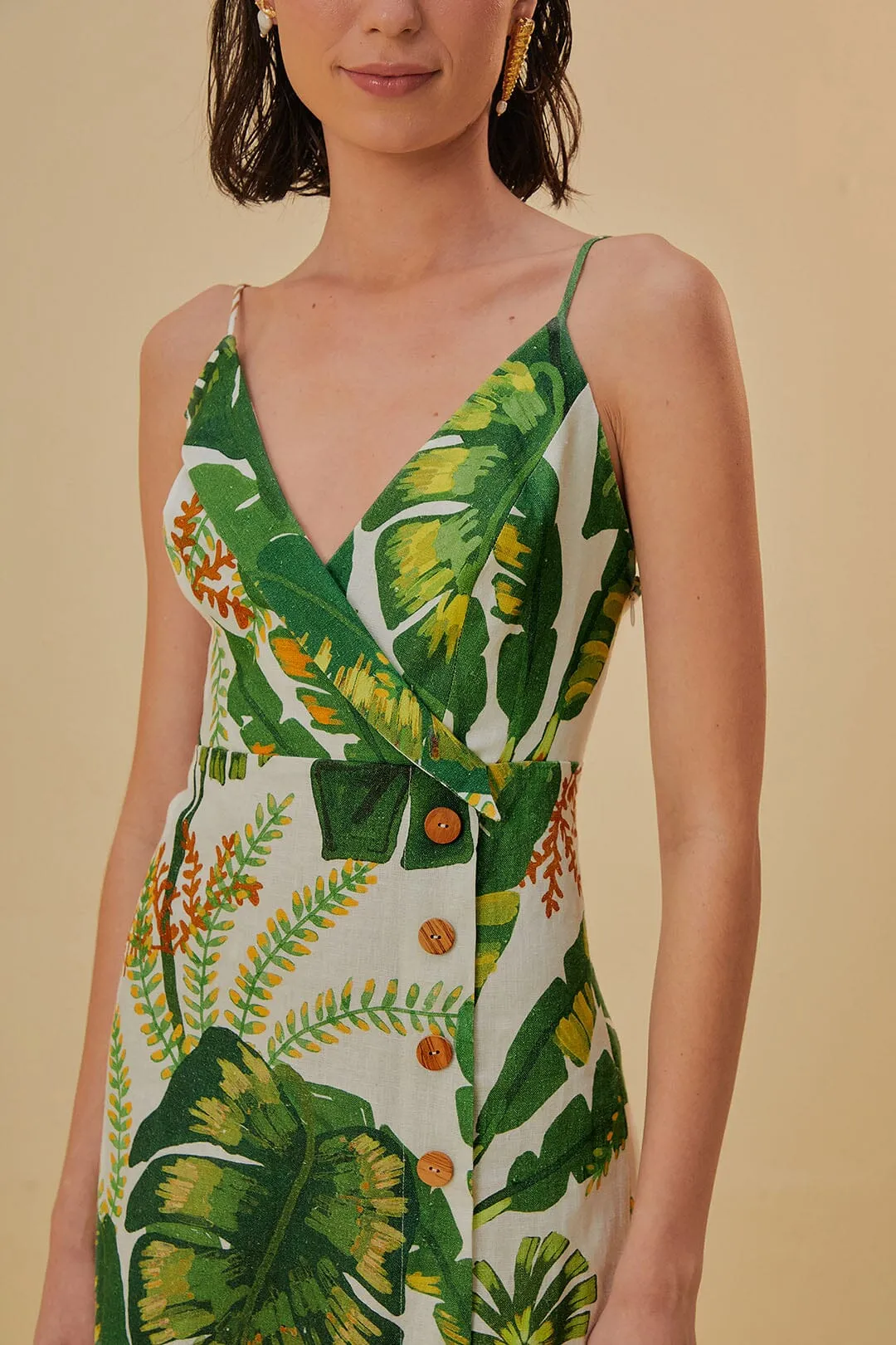 Tropical Forest Off-White Mini Dress sold by FARM Rio product image thumbnail 3