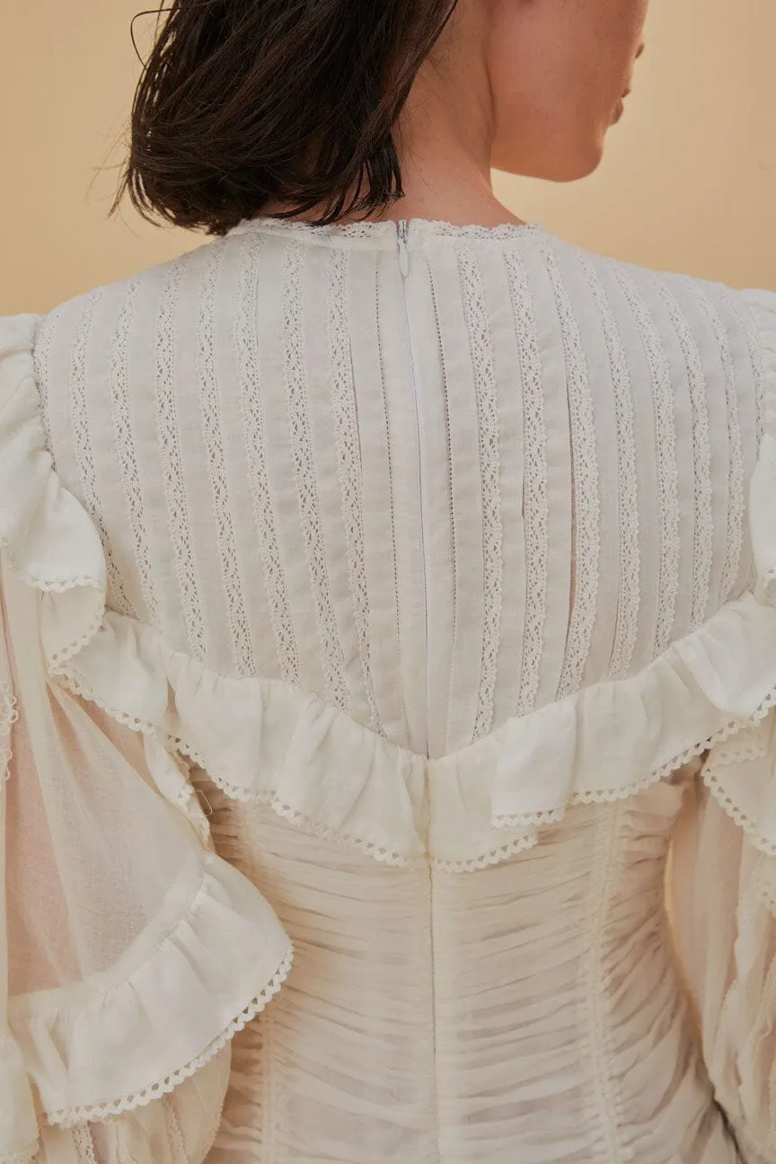 White Lace Organic Cotton Mini Dress sold by FARM Rio product image thumbnail 4