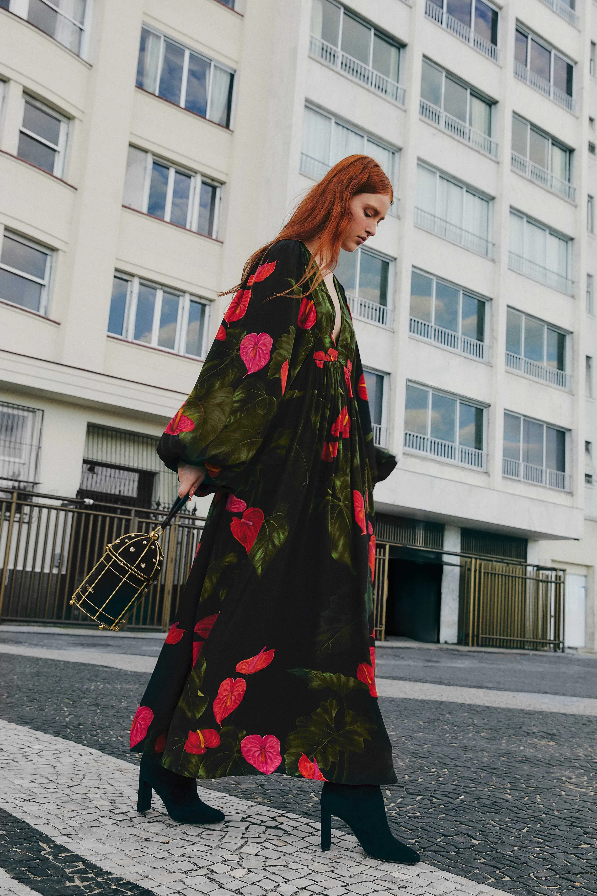 Black Anthurium V Neck Maxi Dress sold by FARM Rio product image thumbnail 2