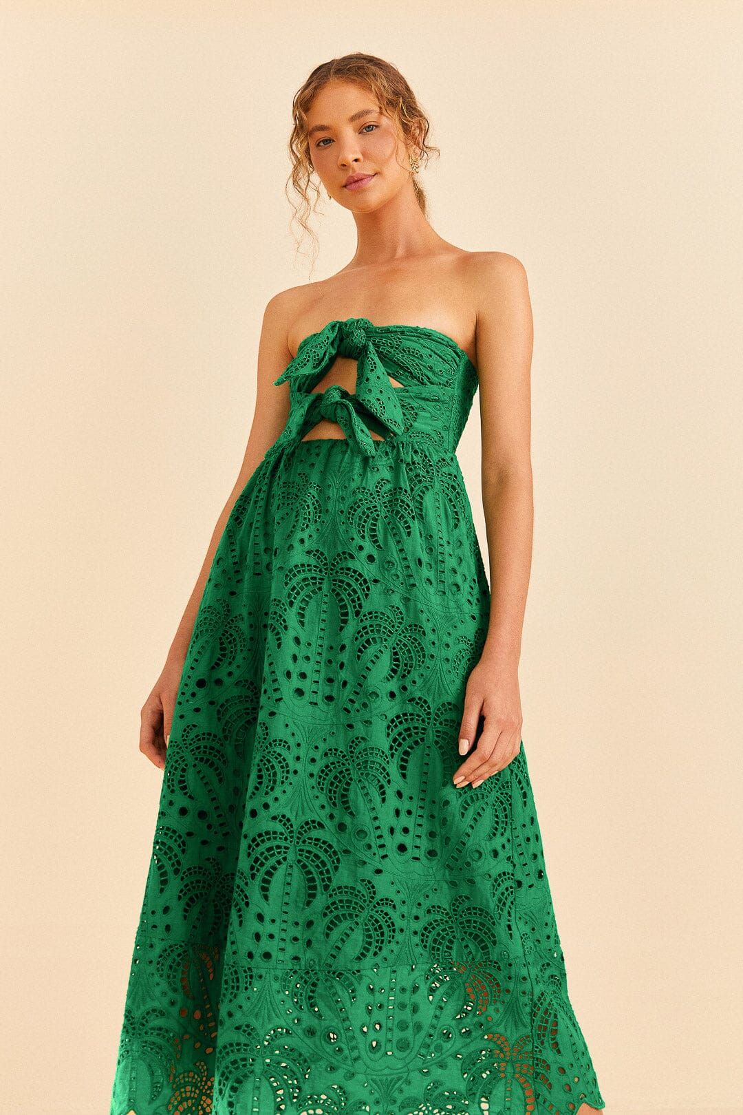 Green Coconut Tree Richelieu Midi Dress sold by FARM Rio product image thumbnail 2