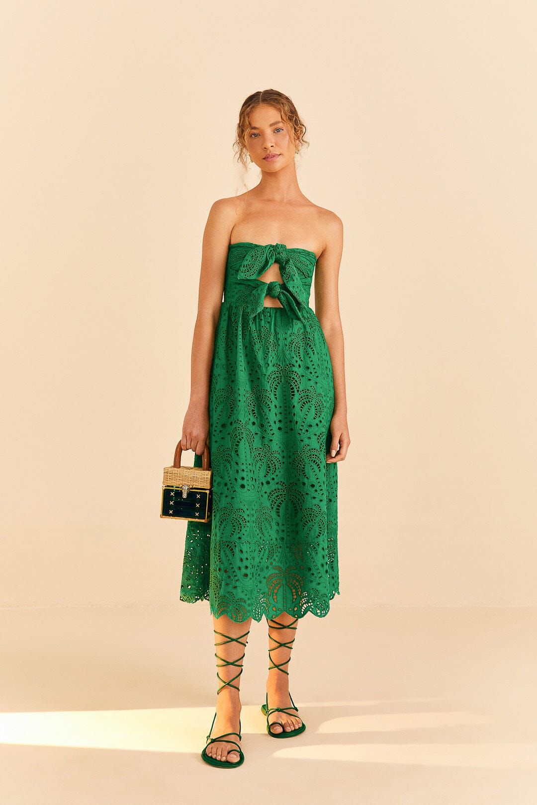 Green Coconut Tree Richelieu Midi Dress sold by FARM Rio