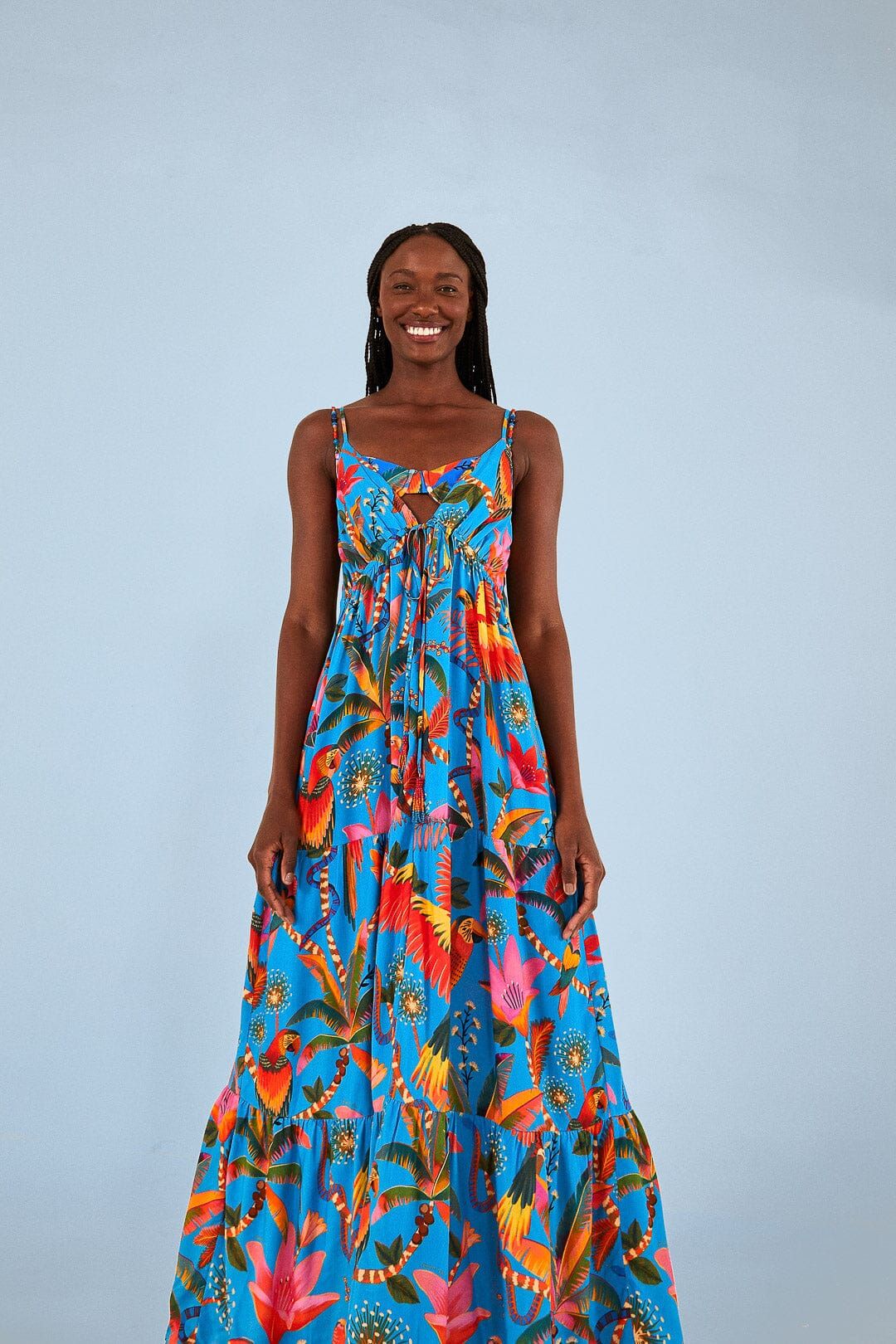 Blue Macaw Party Cover Up sold by FARM Rio
