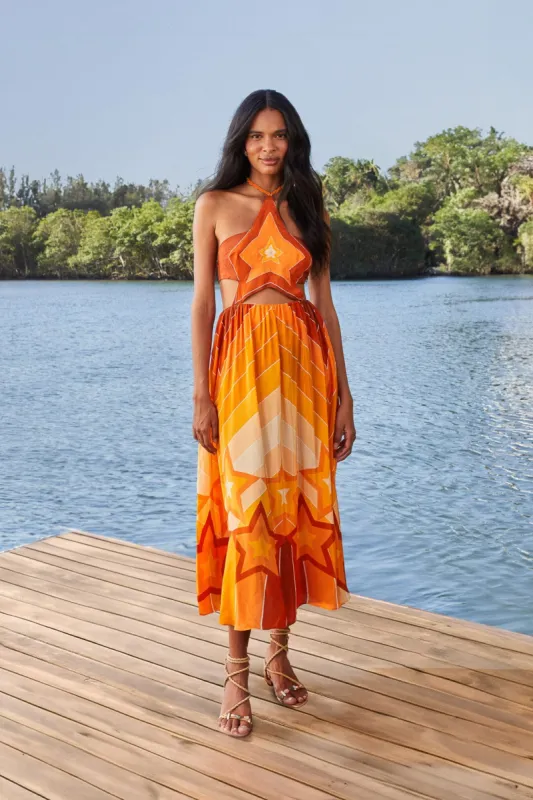 Orange Gradient Stripes Maxi Dress sold by FARM Rio