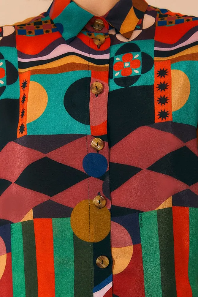 Multicolor Tropical Shapes Long Sleeve Shirt sold by FARM Rio product image thumbnail 5