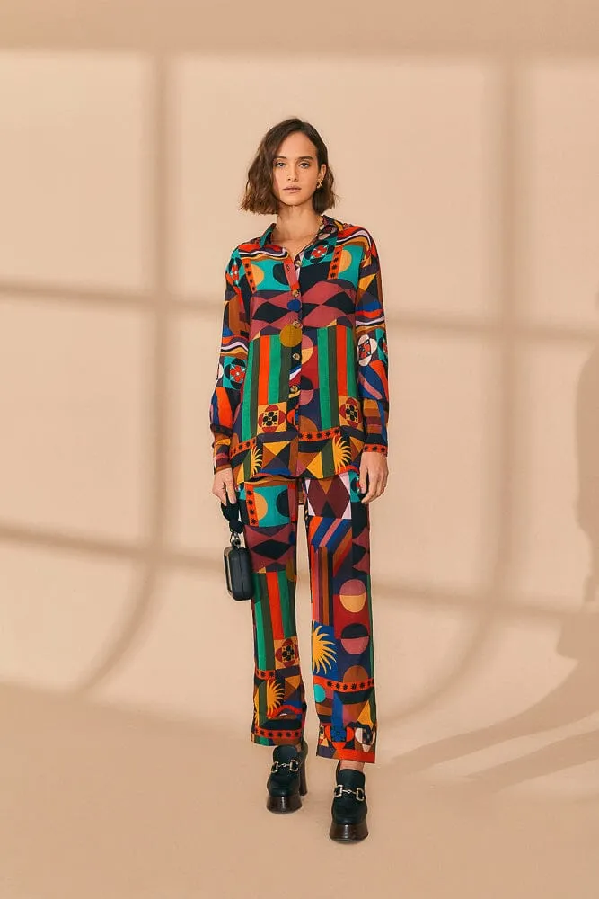 Multicolor Tropical Shapes Long Sleeve Shirt sold by FARM Rio product image thumbnail 2