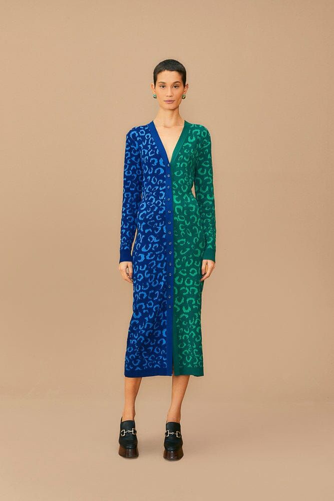 Mixed Leopards Knit Midi Cardigan Dress sold by FARM Rio