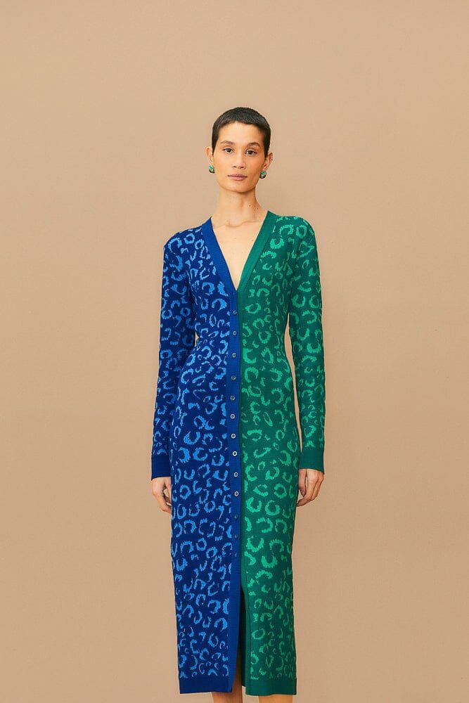 Mixed Leopards Knit Midi Cardigan Dress sold by FARM Rio product image thumbnail 2