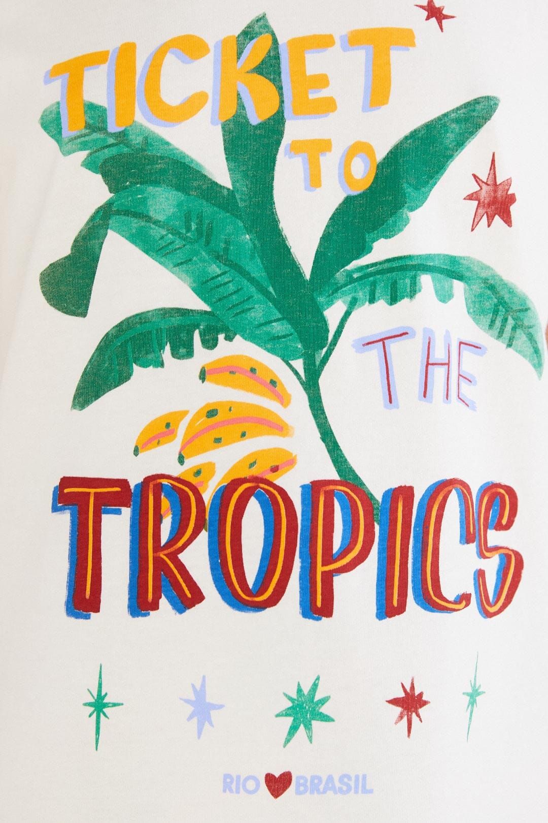 Ticket To The Tropics Organic Cotton T-Shirt sold by FARM Rio product image thumbnail 4
