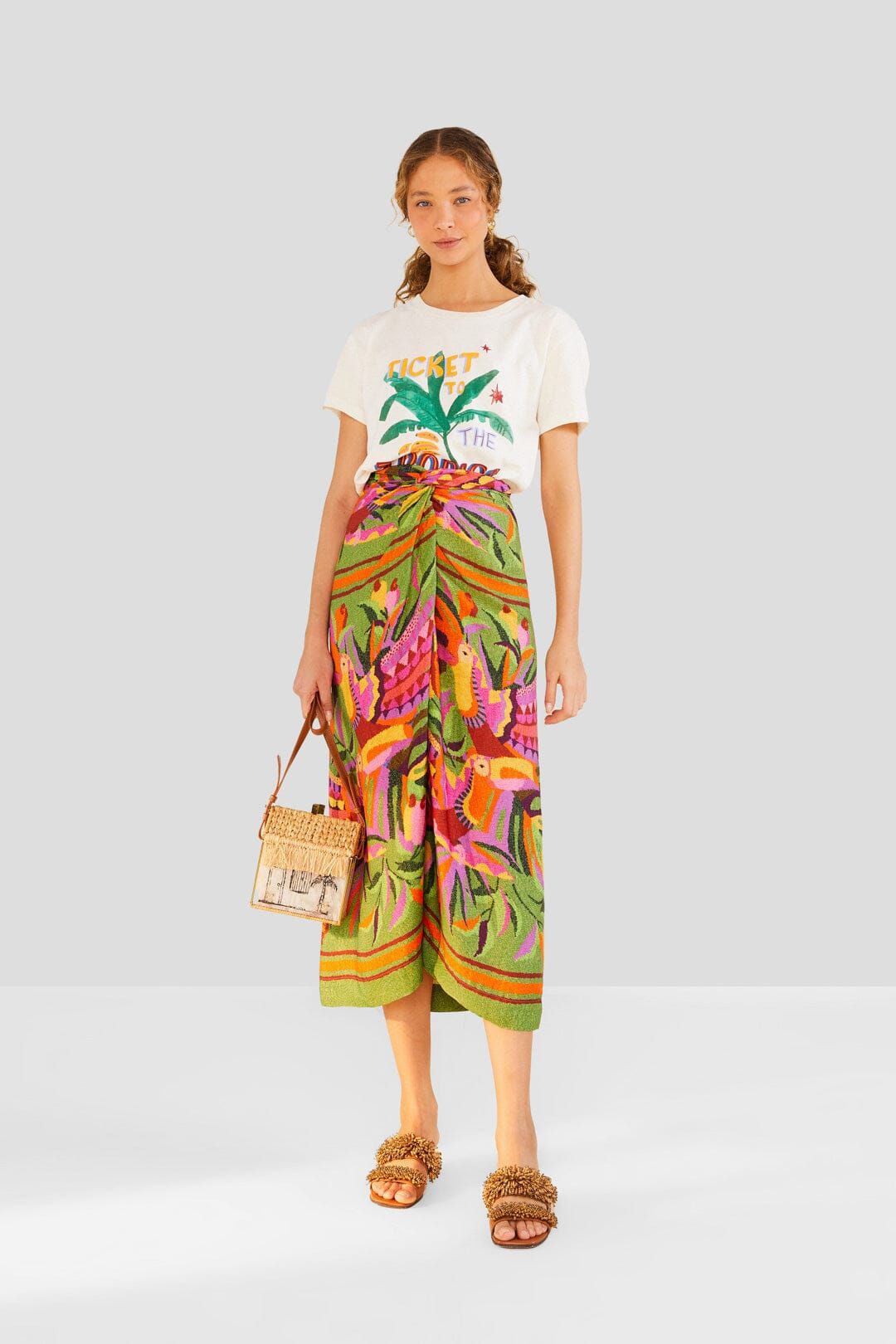 Ticket To The Tropics Organic Cotton T-Shirt sold by FARM Rio product image thumbnail 2