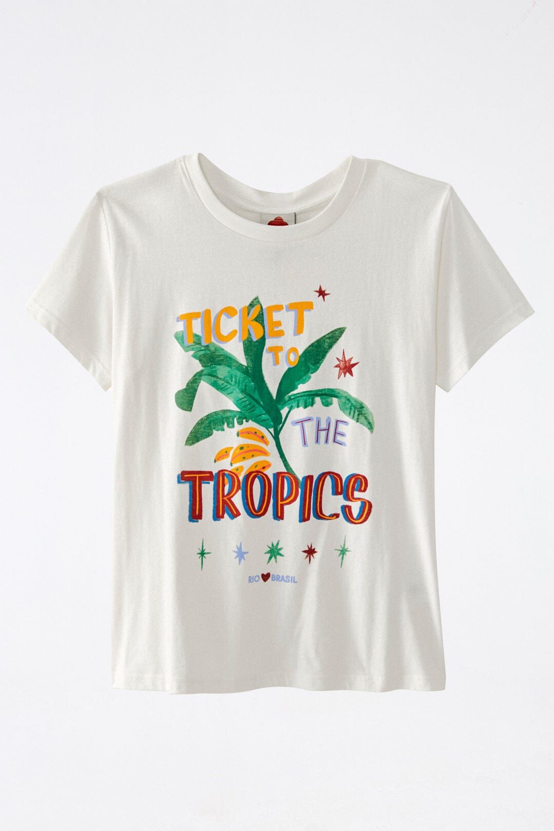 Ticket To The Tropics Organic Cotton T-Shirt sold by FARM Rio product image thumbnail 5