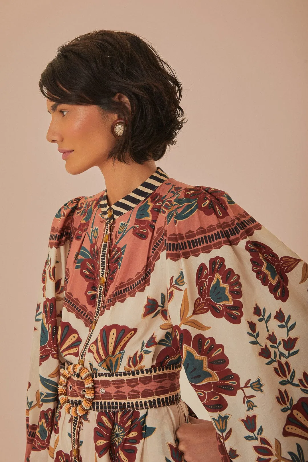 Cream Riad Mini Dress sold by FARM Rio product image thumbnail 3