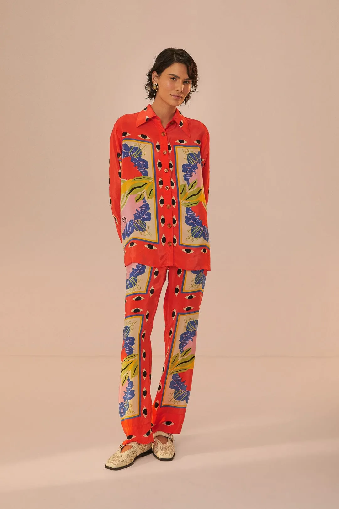 Sand Surreal Scarf Pajama Shirt sold by FARM Rio product image thumbnail 2