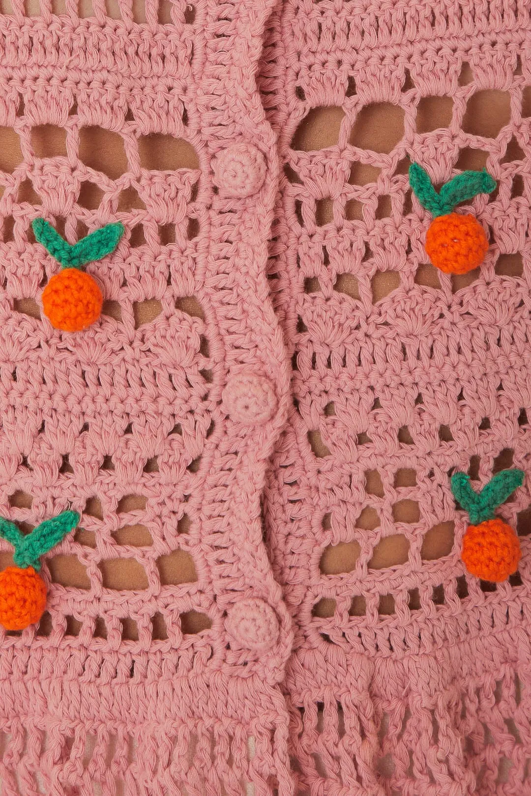 Pink Orange Tassel Crochet Blouse sold by FARM Rio product image thumbnail 4