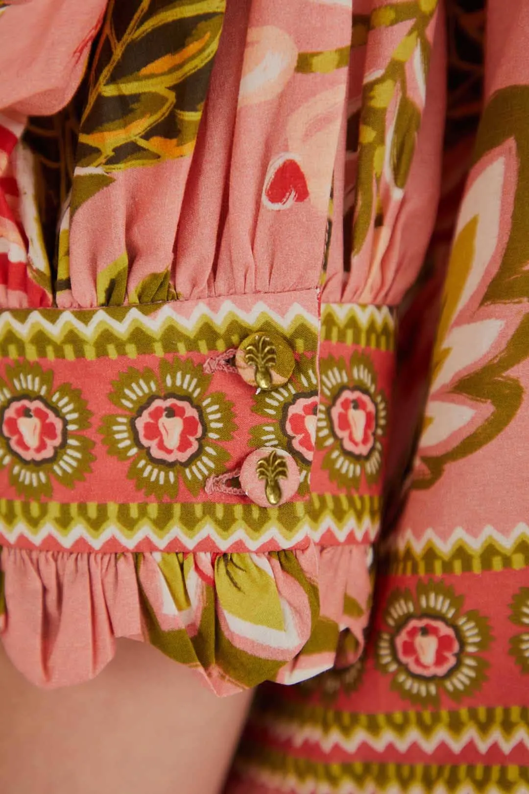 Soft Pink Aura Floral Short Sleeve Blouse sold by FARM Rio product image thumbnail 4