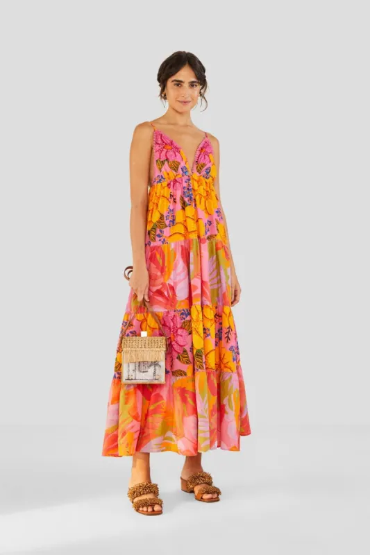 Mixed Pink Prints Maxi Dress sold by FARM Rio