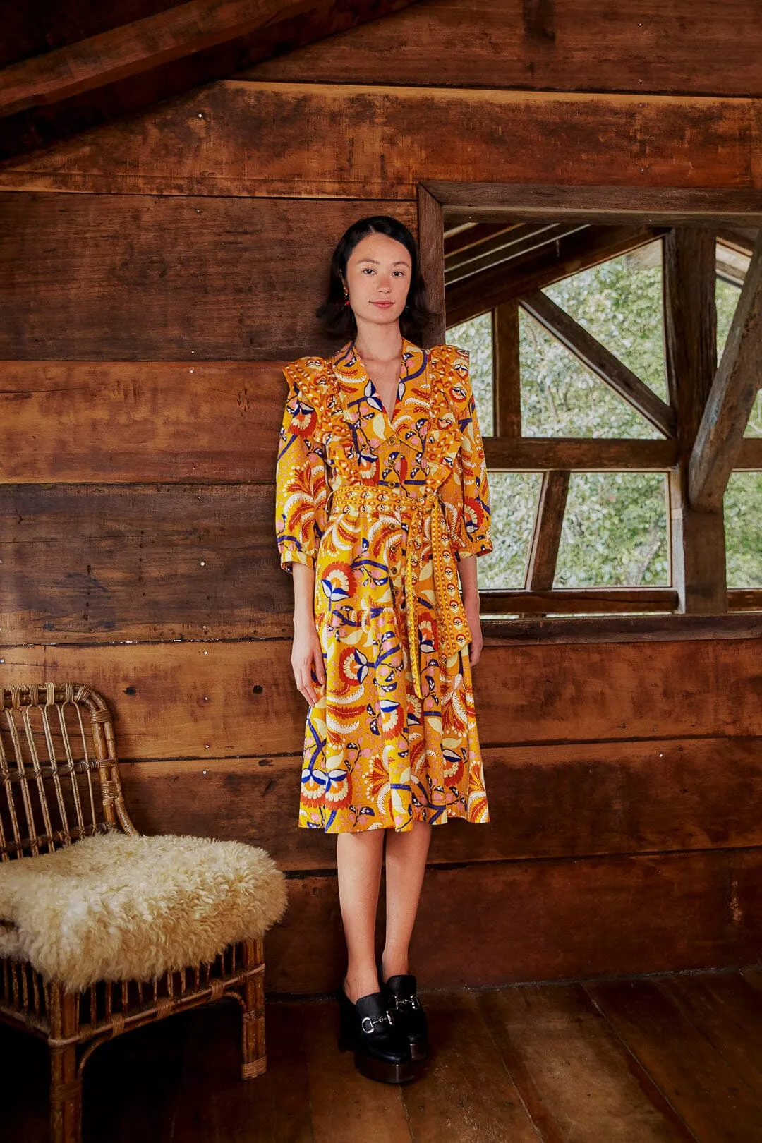 Yellow Palms Party Midi Dress sold by FARM Rio product image thumbnail 3