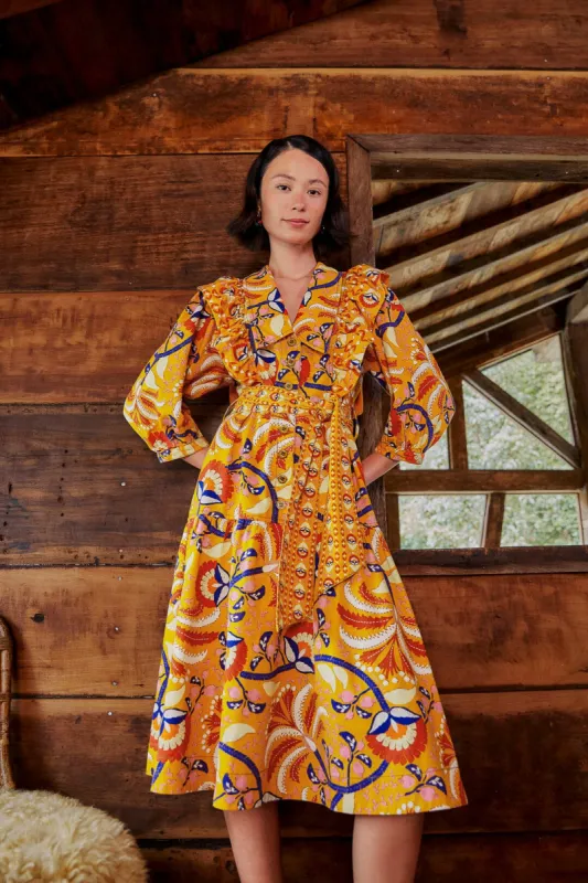 Yellow Palms Party Midi Dress sold by FARM Rio