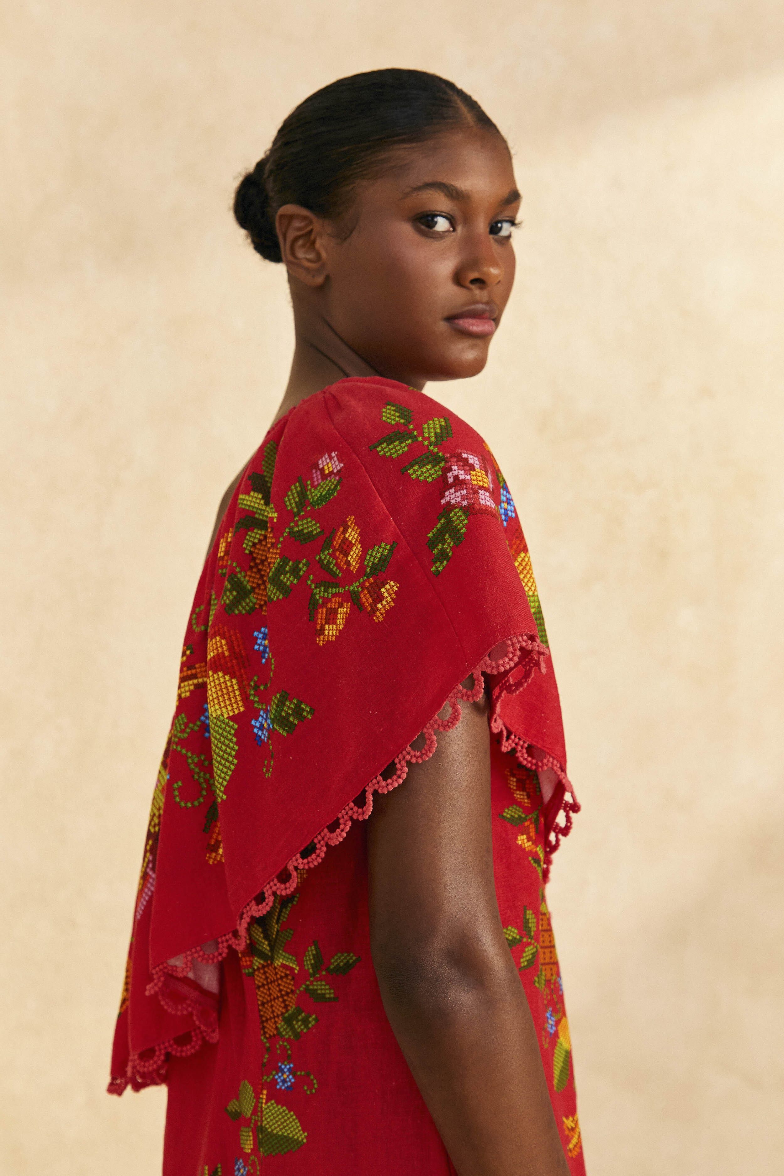 Red Tropical Romance Mini Dress sold by FARM Rio product image thumbnail 3