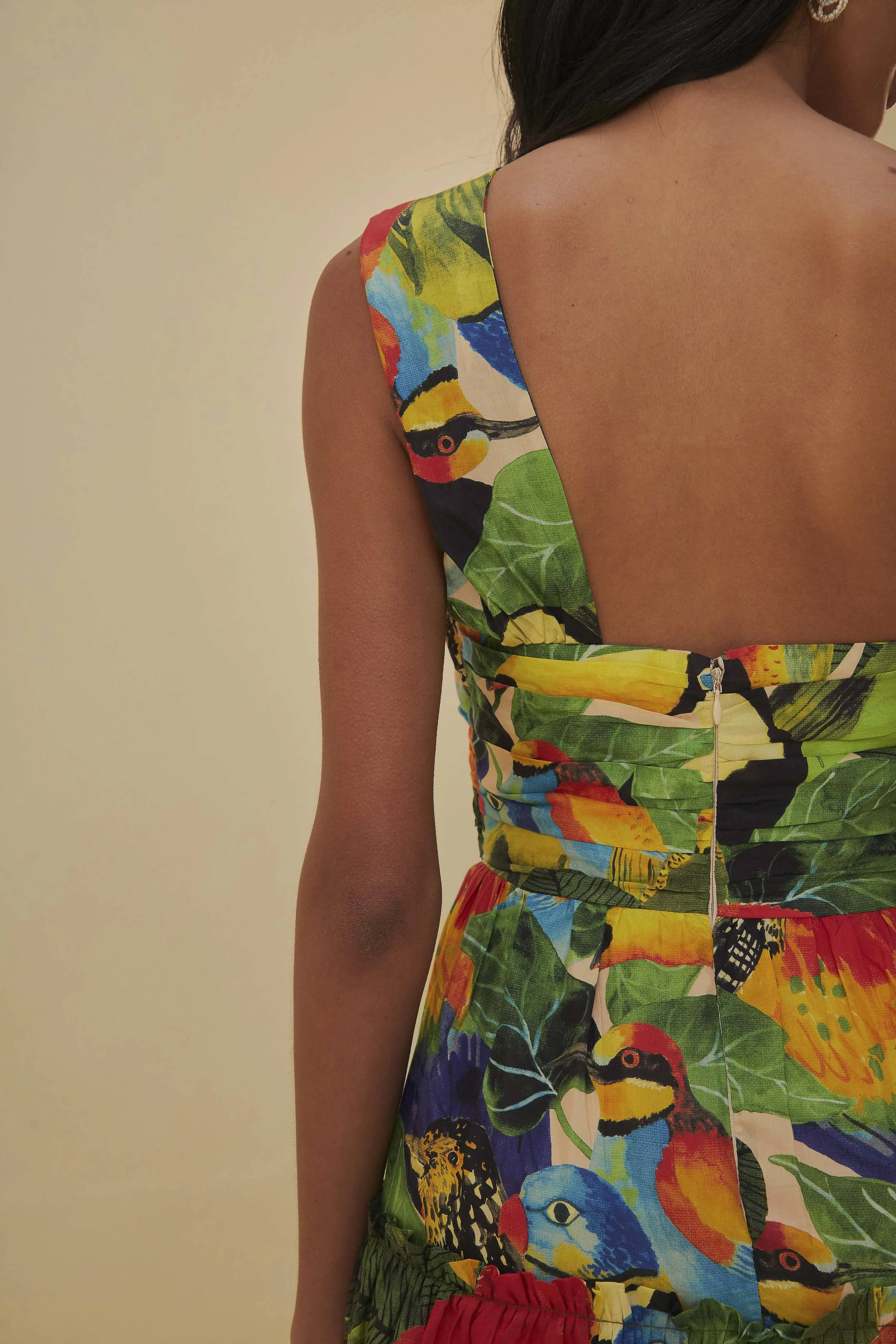 Bird Leaves Sand One Shoulder Maxi Dress sold by FARM Rio product image thumbnail 5