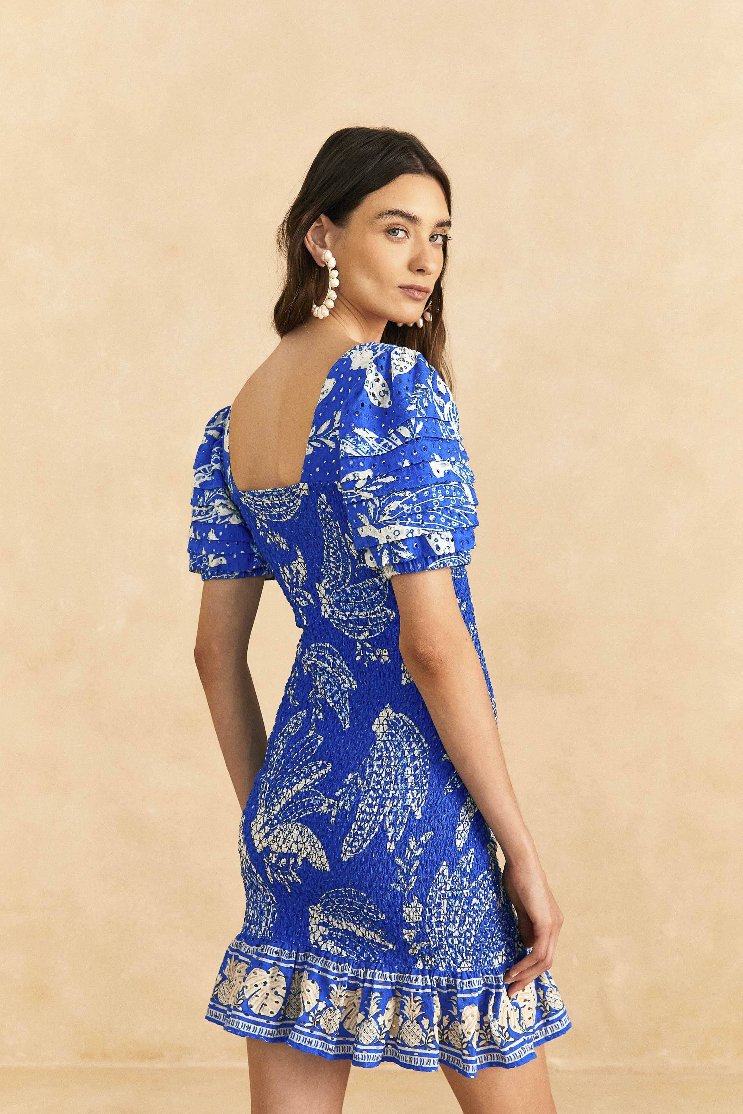 Blue Lace Banana Mini Dress sold by FARM Rio product image thumbnail 4