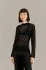 Black Lace Long Sleeve Blouse sold by FARM Rio