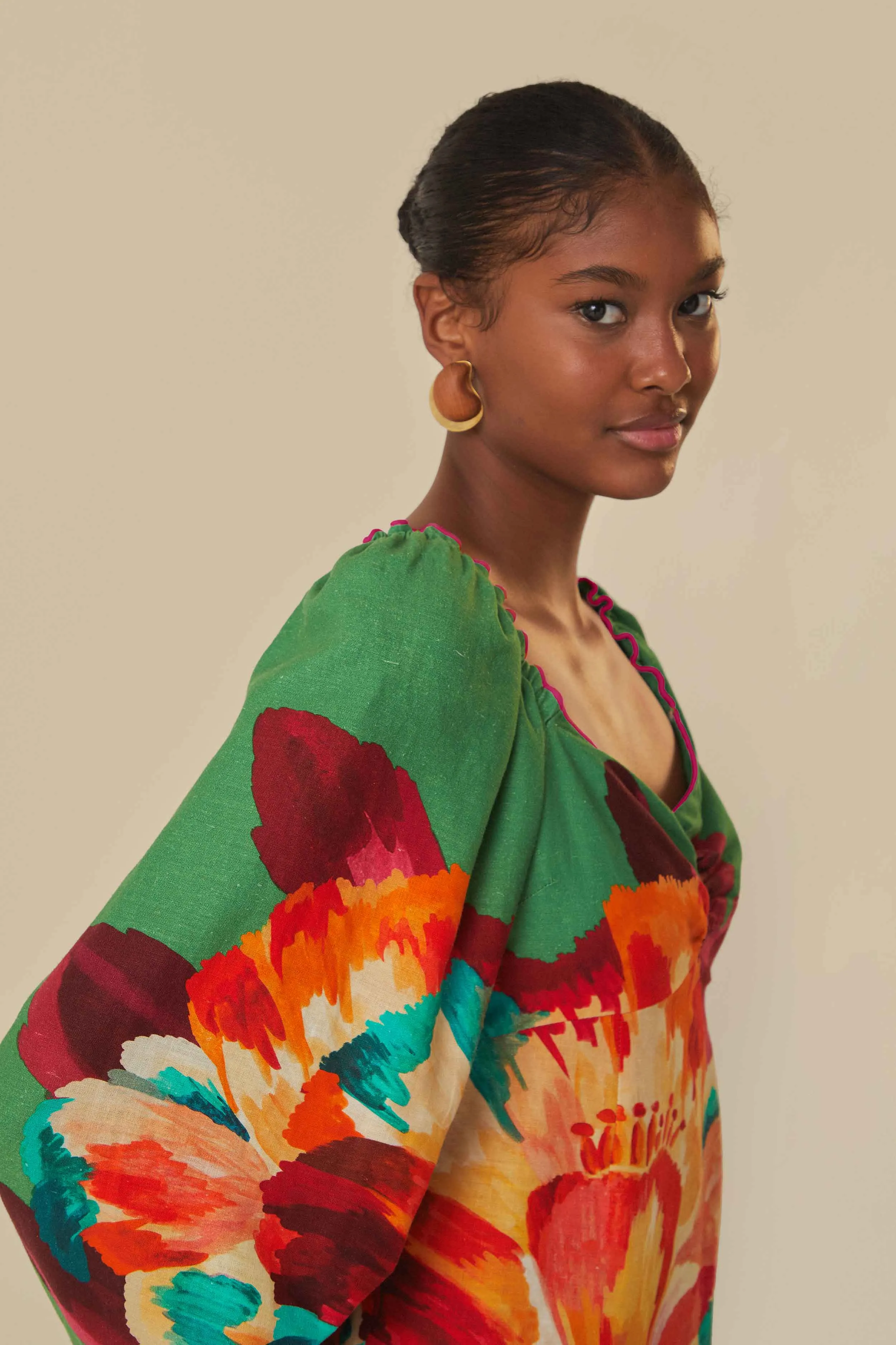 Green Tropicart Mini Dress sold by FARM Rio product image thumbnail 3