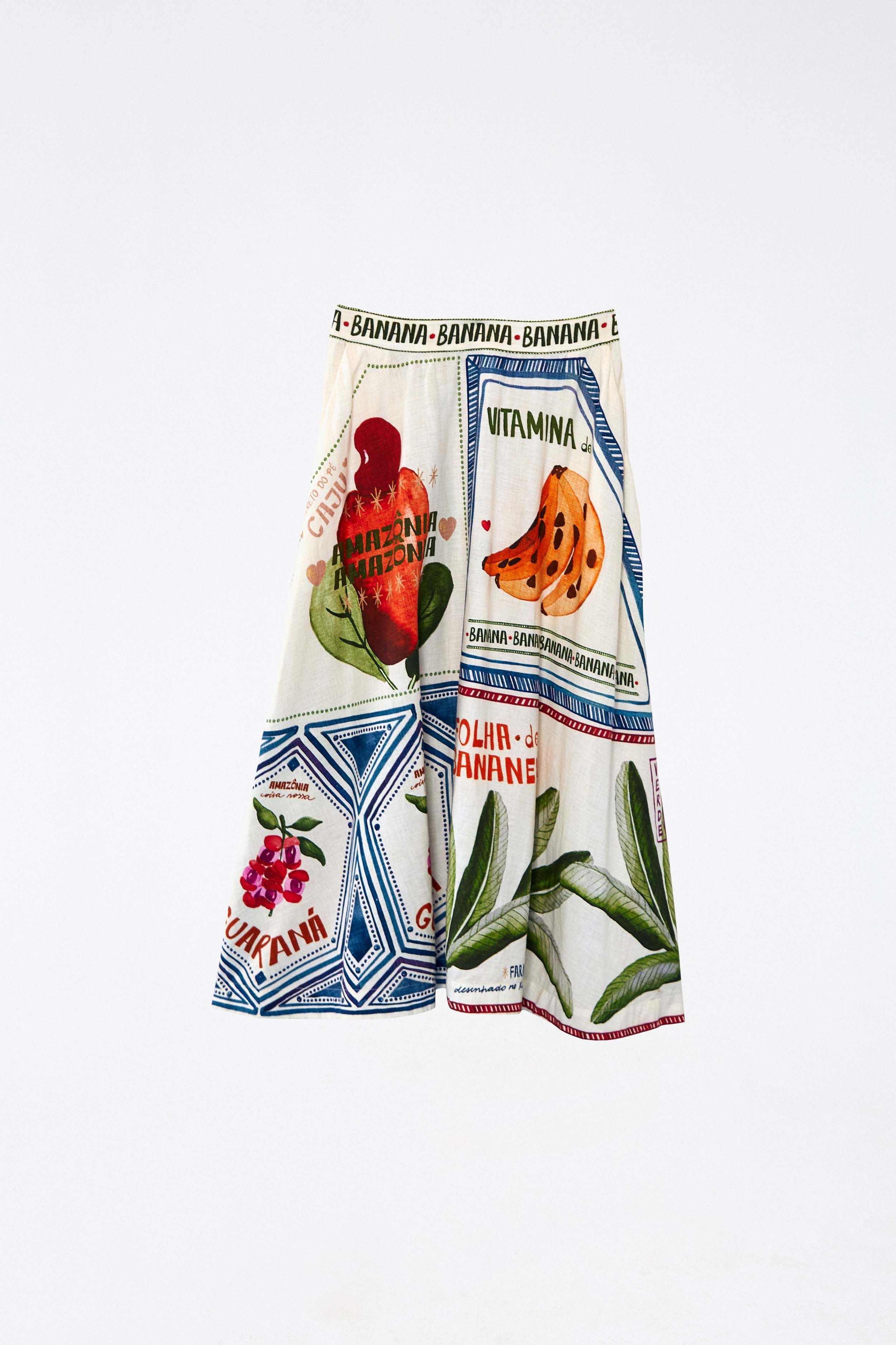 White Our Stamps Midi Skirt sold by FARM Rio product image thumbnail 6