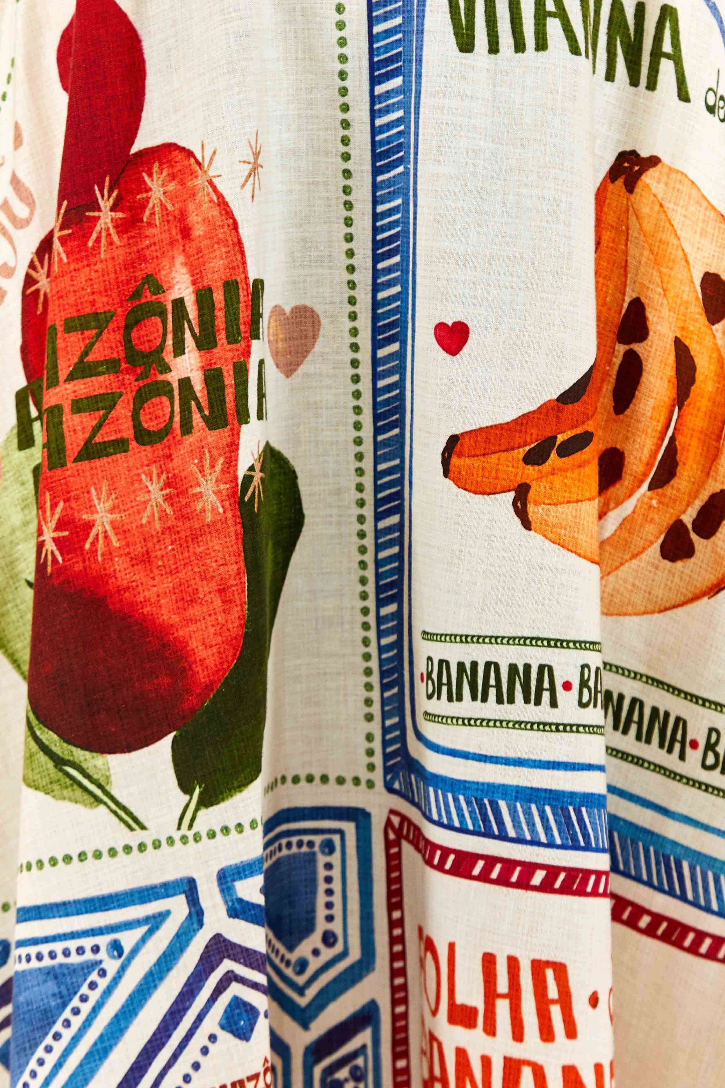 White Our Stamps Midi Skirt sold by FARM Rio product image thumbnail 7