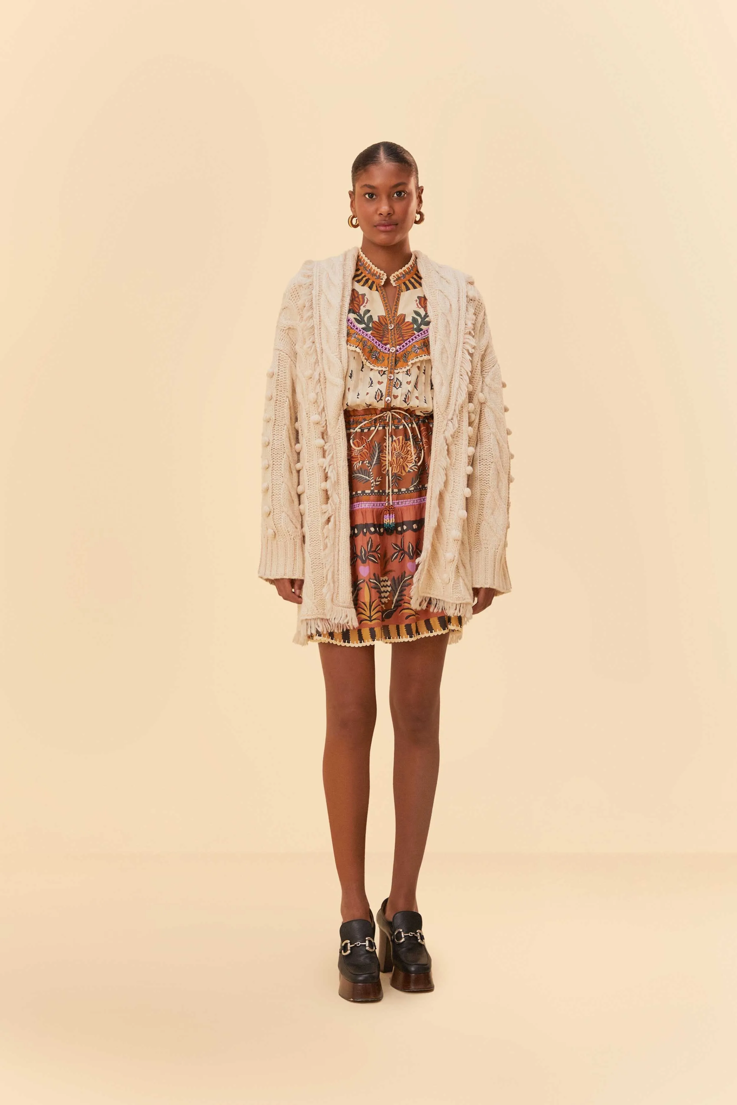 Khaki Braided Knit Cardigan sold by FARM Rio product image thumbnail 2