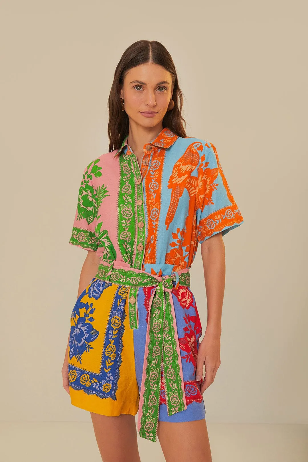 Mixed Lace Garden Scarves Romper sold by FARM Rio