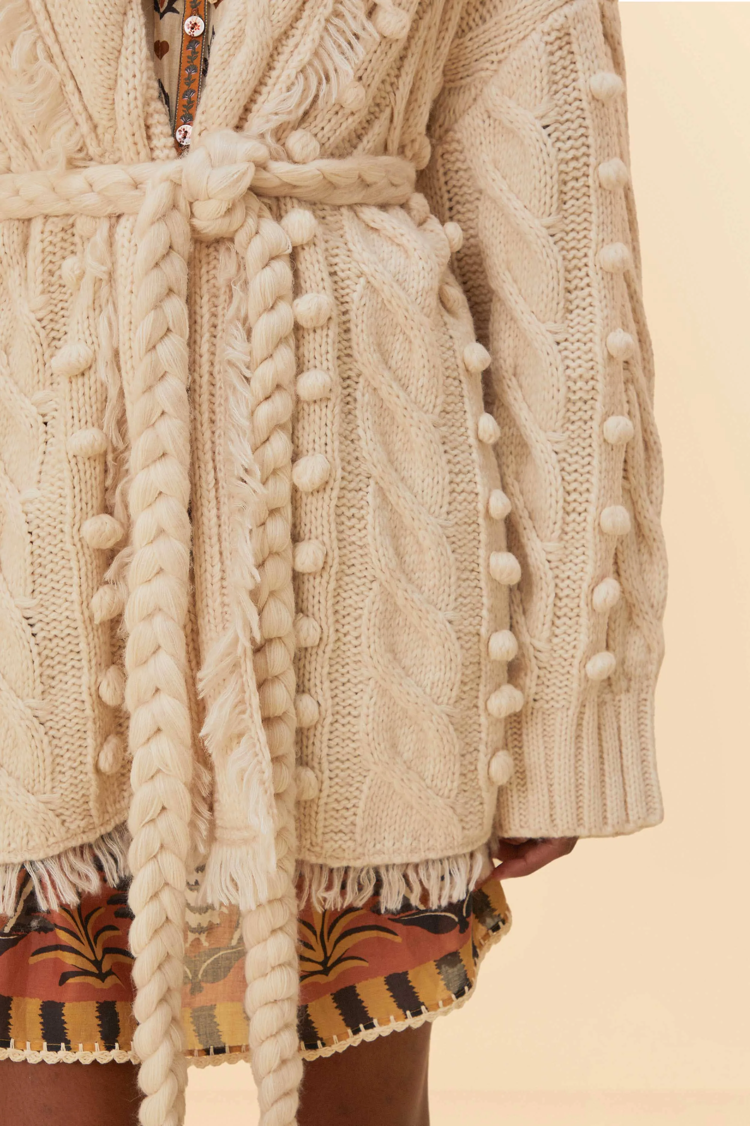 Khaki Braided Knit Cardigan sold by FARM Rio product image thumbnail 5